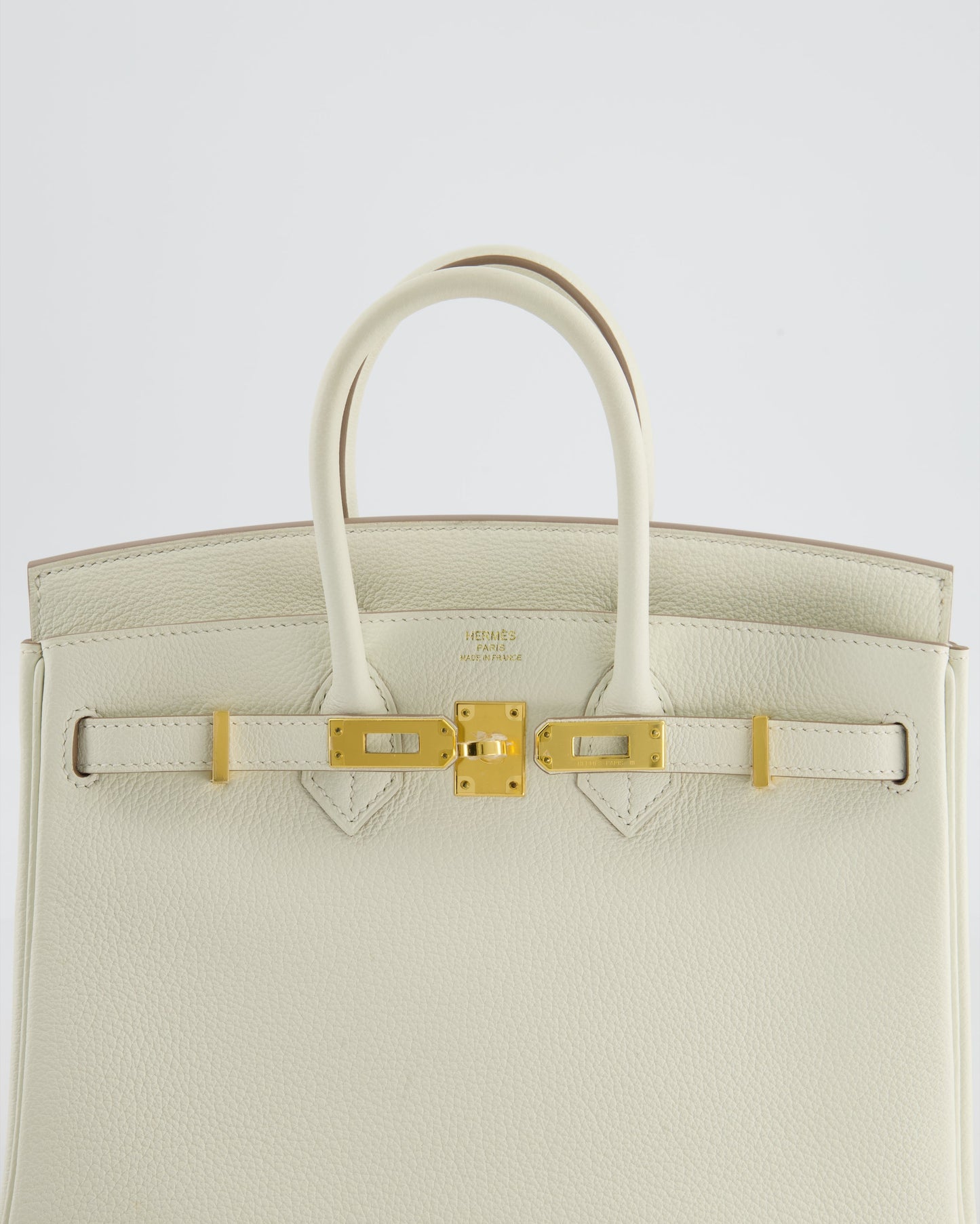 *RARE* Hermès Birkin 25 Retourne Bag in Mushroom Togo Leather with Gold Hardware
