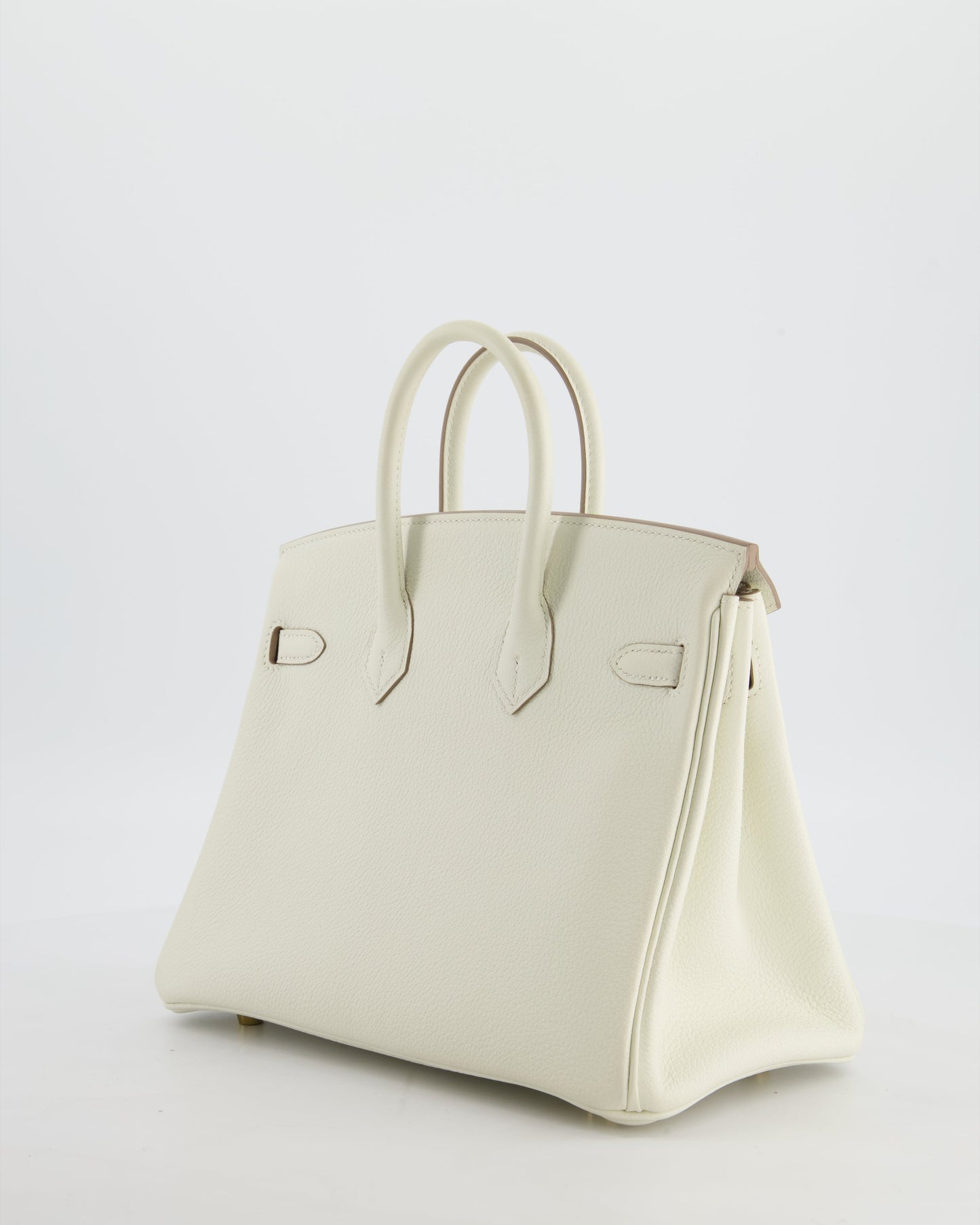 *RARE* Hermès Birkin 25 Retourne Bag in Mushroom Togo Leather with Gold Hardware