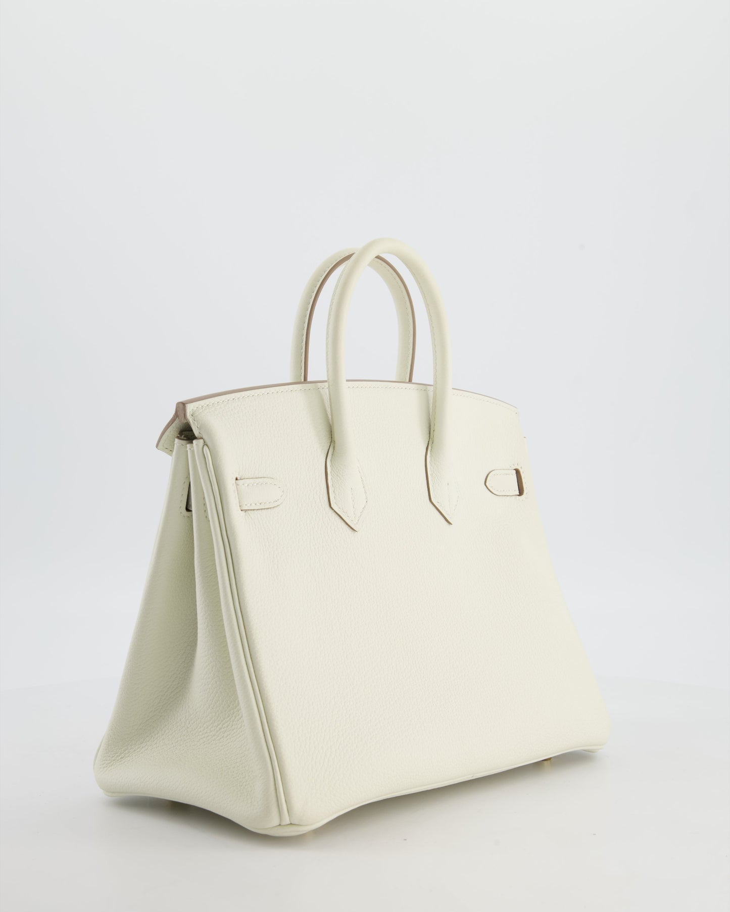 *RARE* Hermès Birkin 25 Retourne Bag in Mushroom Togo Leather with Gold Hardware