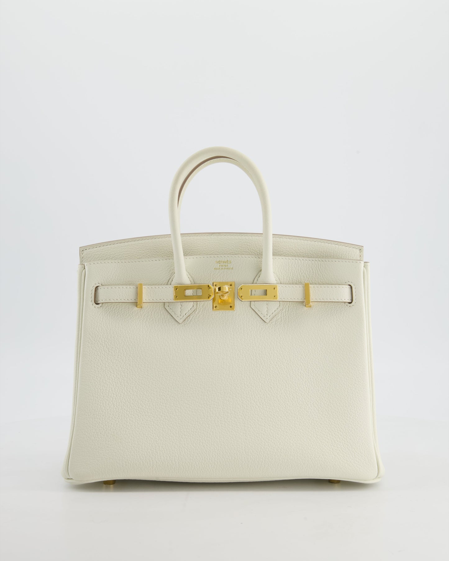 *RARE* Hermès Birkin 25 Retourne Bag in Mushroom Togo Leather with Gold Hardware