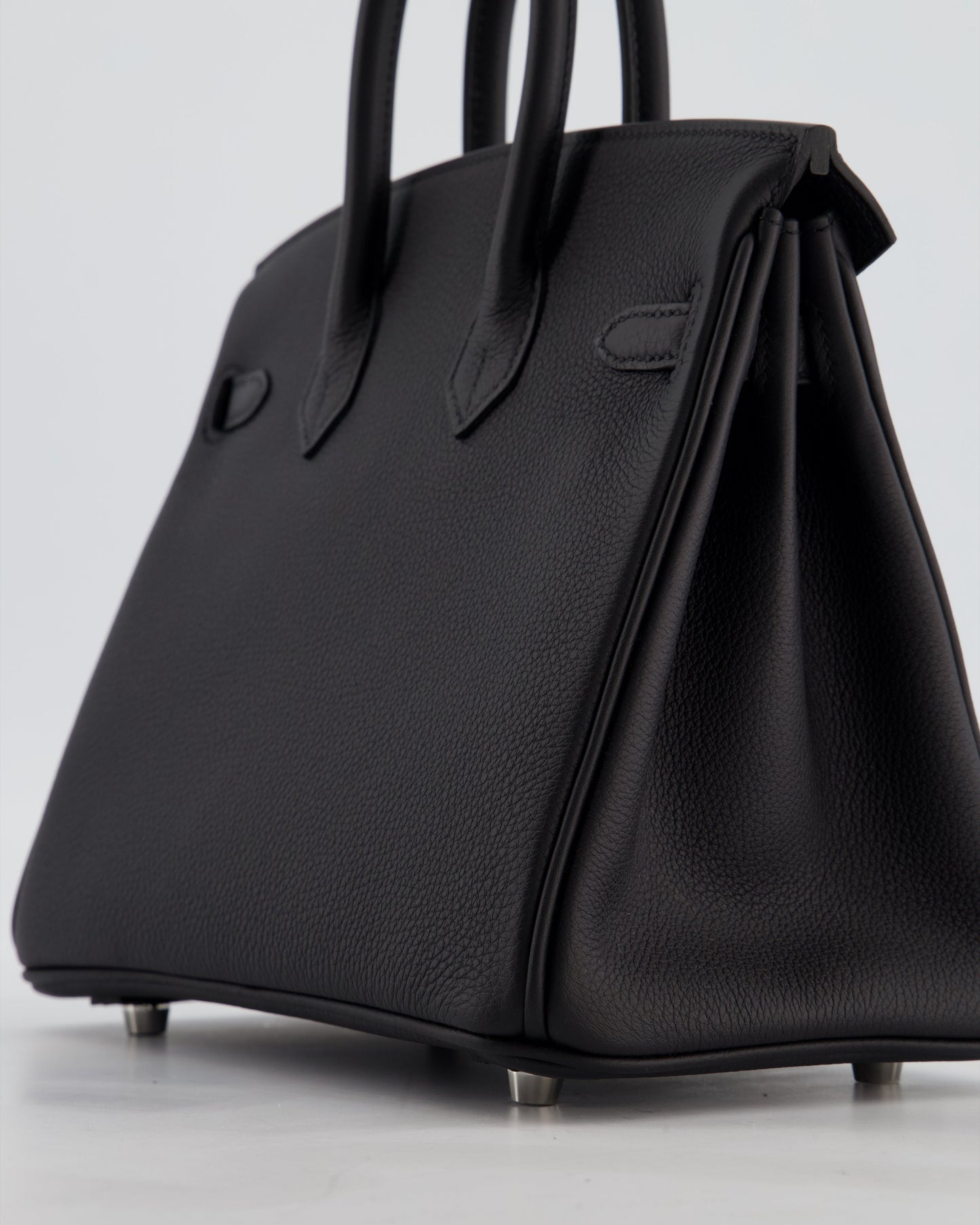 *HOT & RARE* Hermès Birkin 25 Retourne Bag in Noir Togo Leather with Palladium Hardware