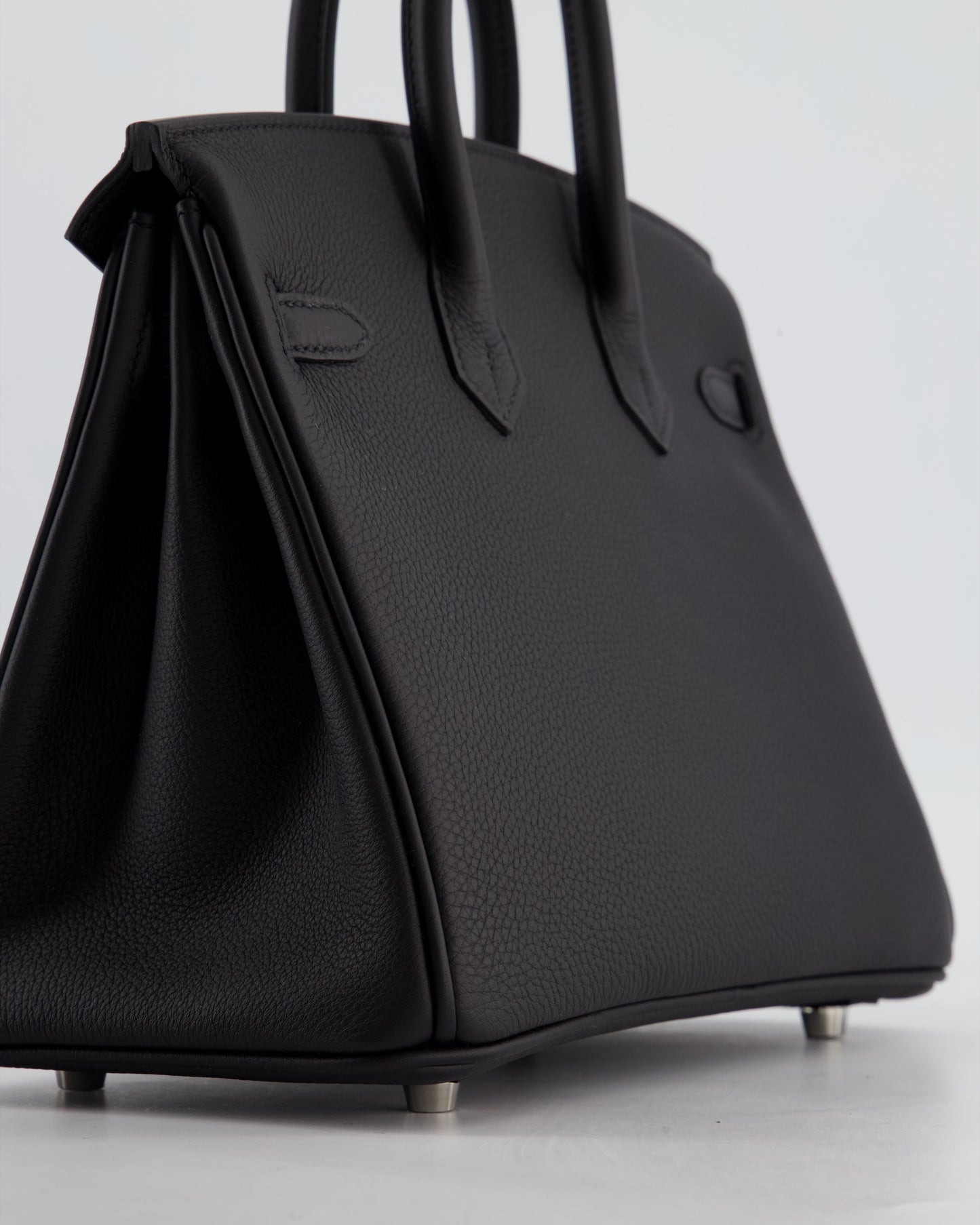 *HOT & RARE* Hermès Birkin 25 Retourne Bag in Noir Togo Leather with Palladium Hardware