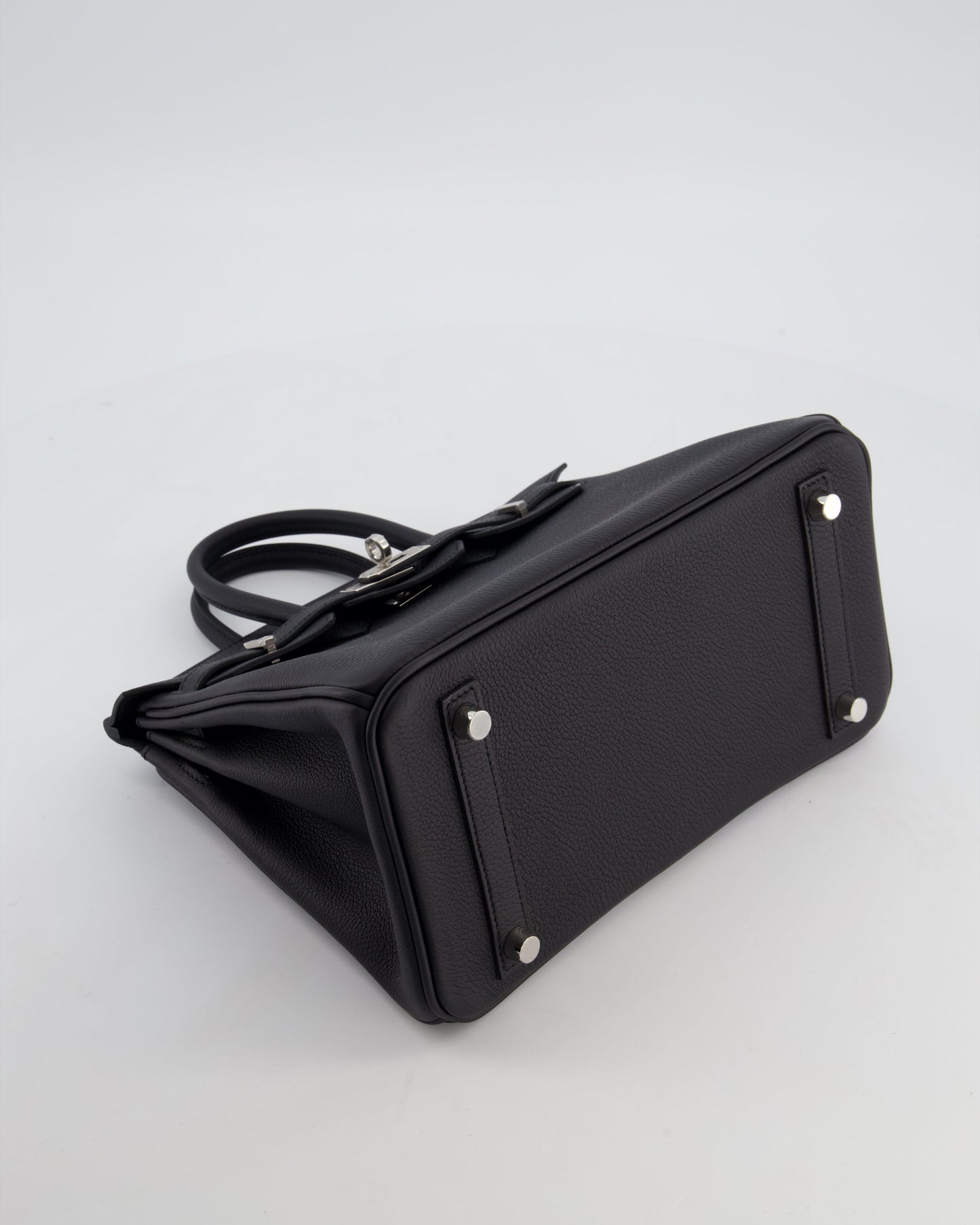 *HOT & RARE* Hermès Birkin 25 Retourne Bag in Noir Togo Leather with Palladium Hardware