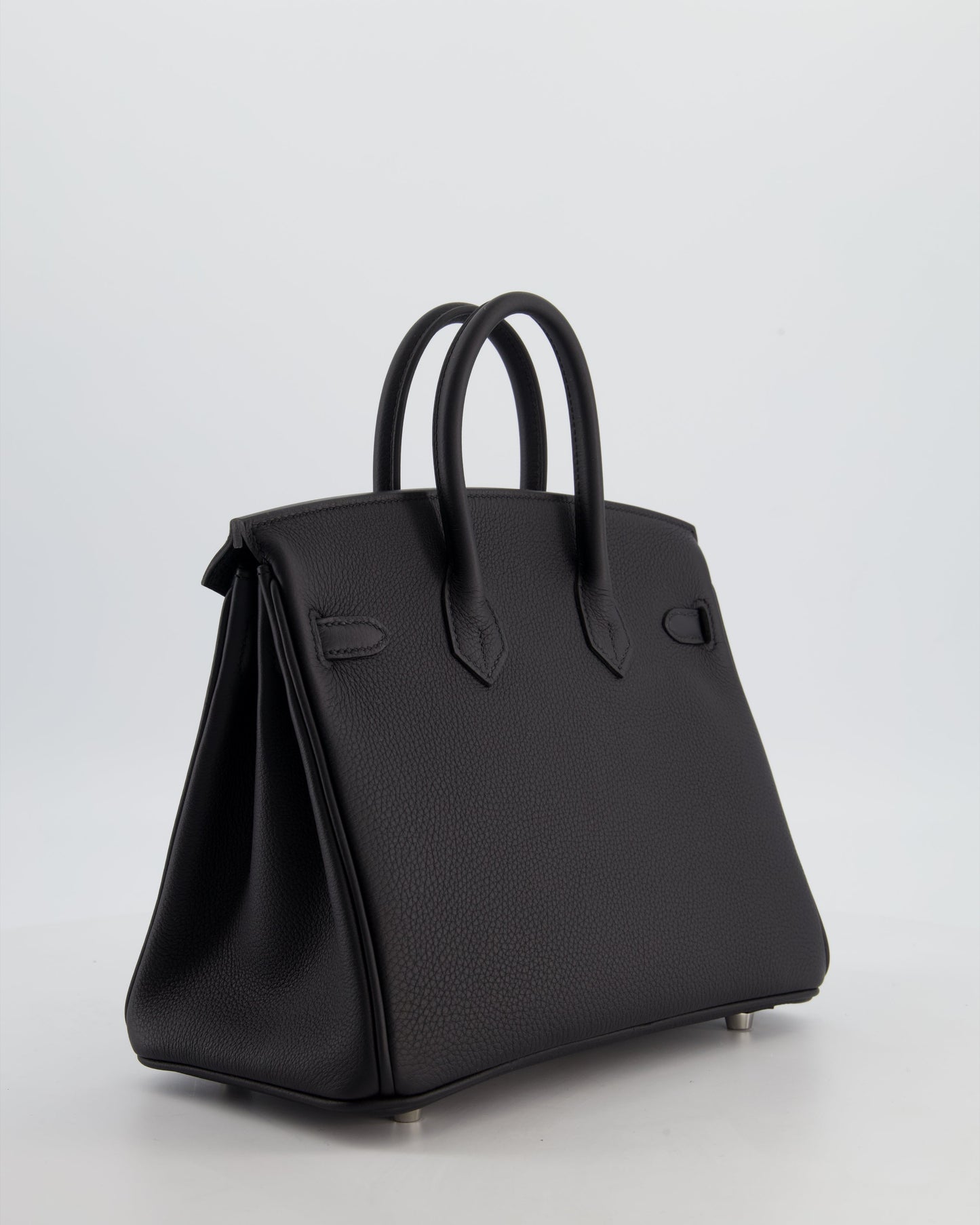 *HOT & RARE* Hermès Birkin 25 Retourne Bag in Noir Togo Leather with Palladium Hardware