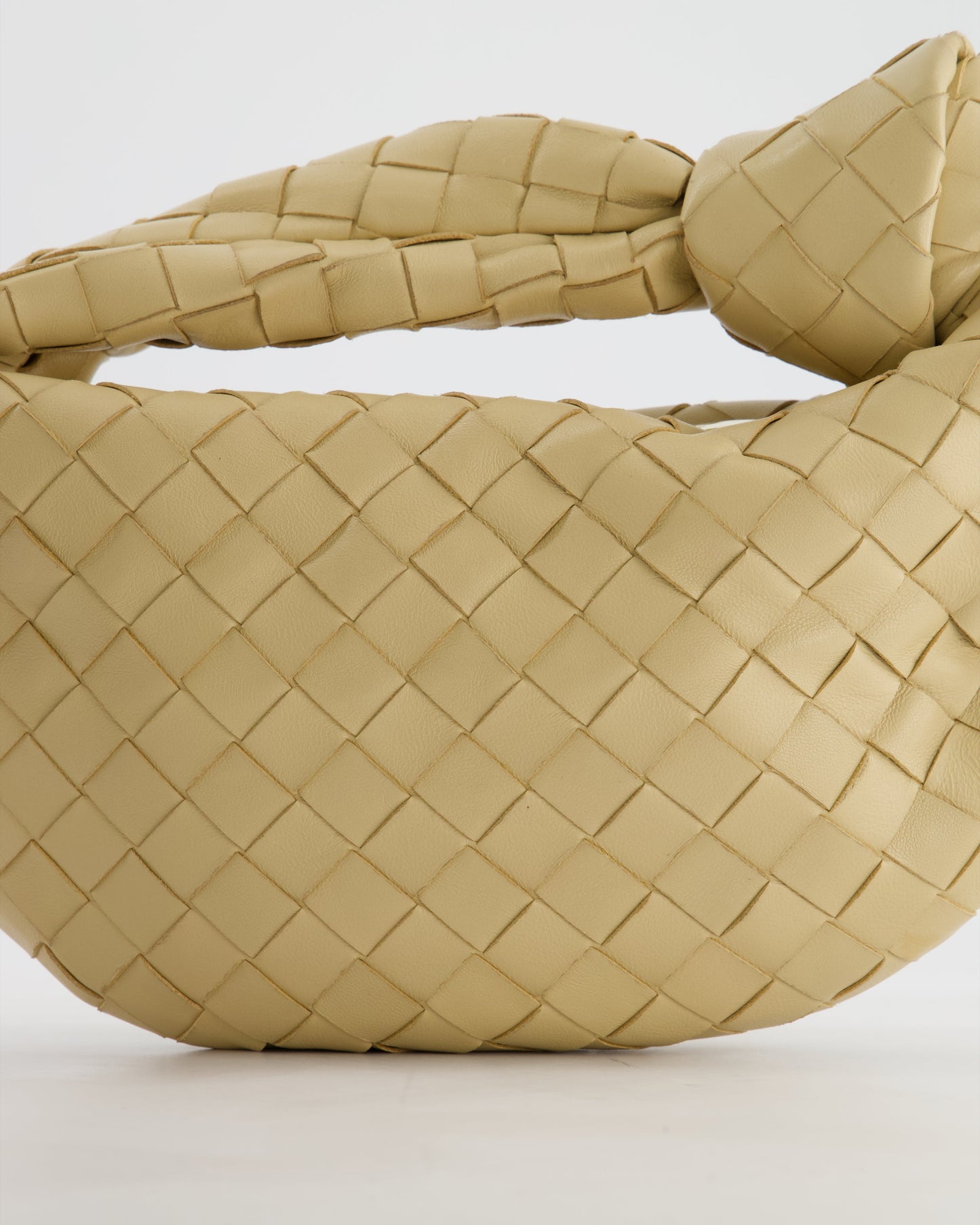 Bottega Veneta Beige Mini Jodie Bag in Intreccato Leather with Gold Hardware RRP £2,200