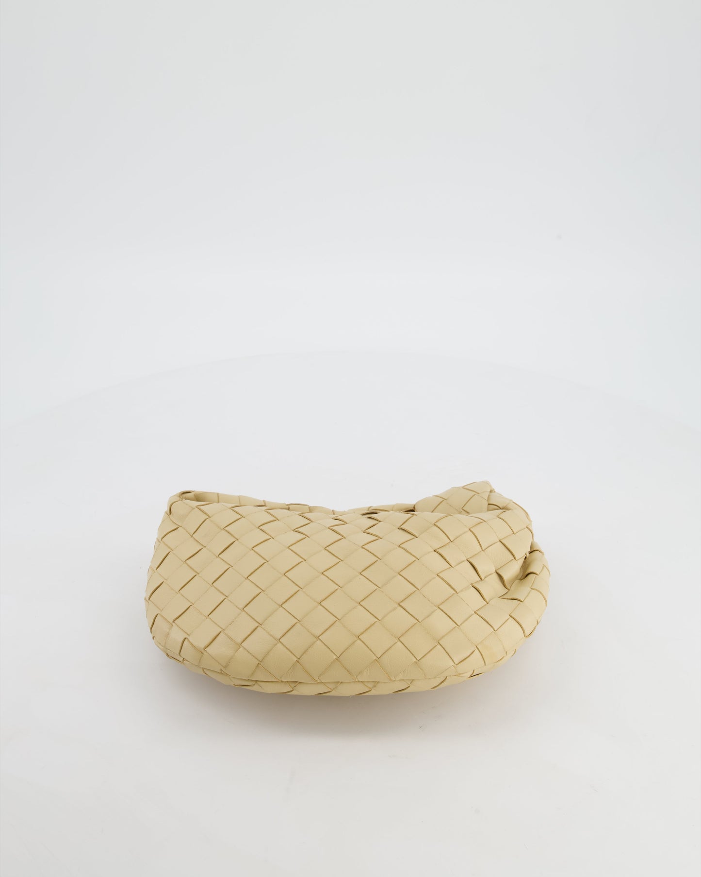 Bottega Veneta Beige Mini Jodie Bag in Intreccato Leather with Gold Hardware RRP £2,200
