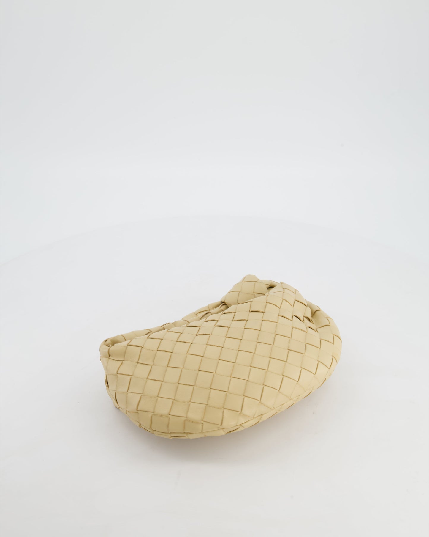 Bottega Veneta Beige Mini Jodie Bag in Intreccato Leather with Gold Hardware RRP £2,200