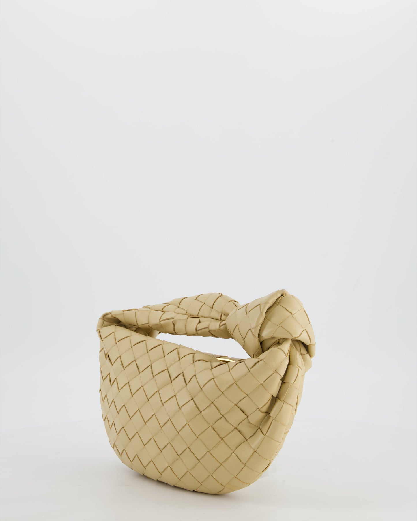 Bottega Veneta Beige Mini Jodie Bag in Intreccato Leather with Gold Hardware RRP £2,200