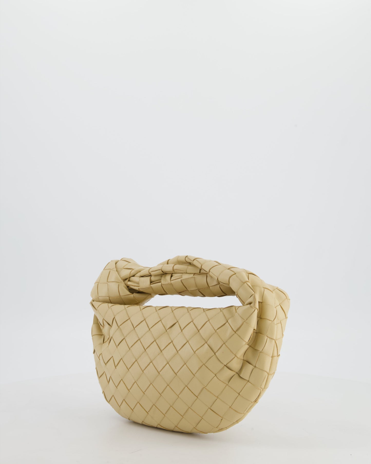 Bottega Veneta Beige Mini Jodie Bag in Intreccato Leather with Gold Hardware RRP £2,200