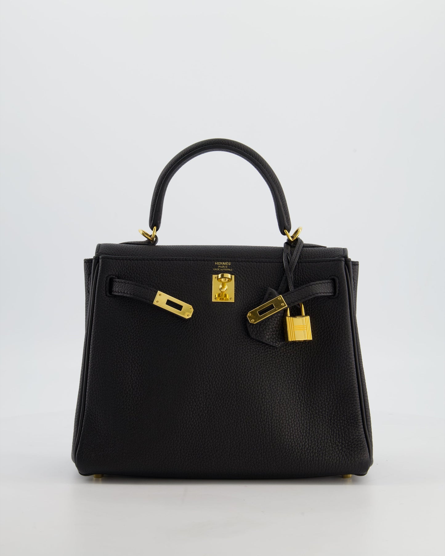 *FIRE PRICE* Herm�s Kelly 25 Retourne Bag in Noir Togo Leather with Gold Hardware