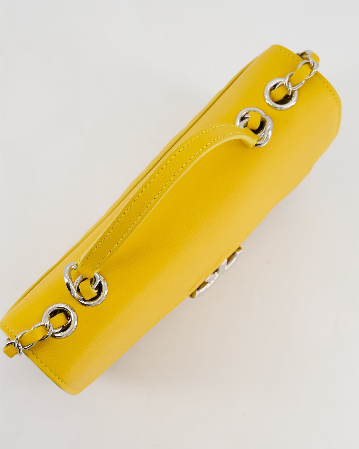 *FIRE PRICE* Chanel Yellow CC Box Bag in Caviar Leather with Silver Hardware