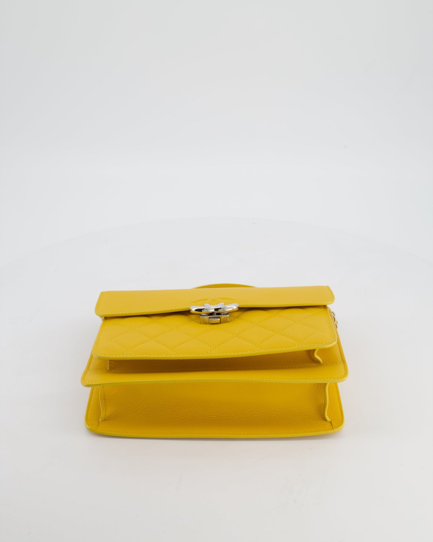 *FIRE PRICE* Chanel Yellow CC Box Bag in Caviar Leather with Silver Hardware