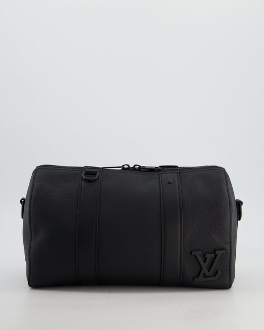 *FIRE PRICE* Louis Vuitton Aerogram City Keepall Shoulder Bag in Black Grained Leather