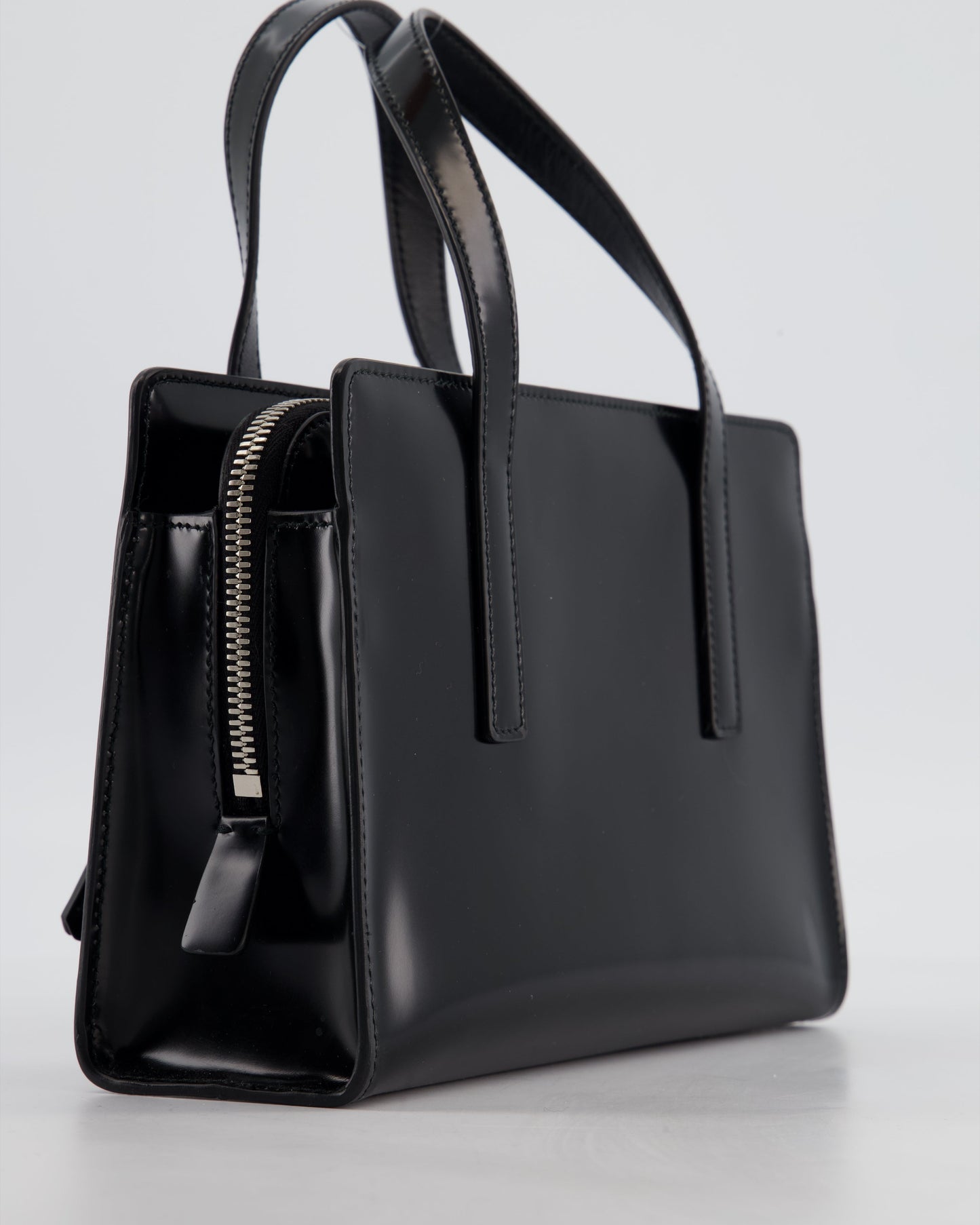 *FIRE PRICE* Prada Black Re-Edition 1995 Mini Top Handle Tote Bag in Brushed Calfskin Leather with Palladium Hardware RRP £2,900
