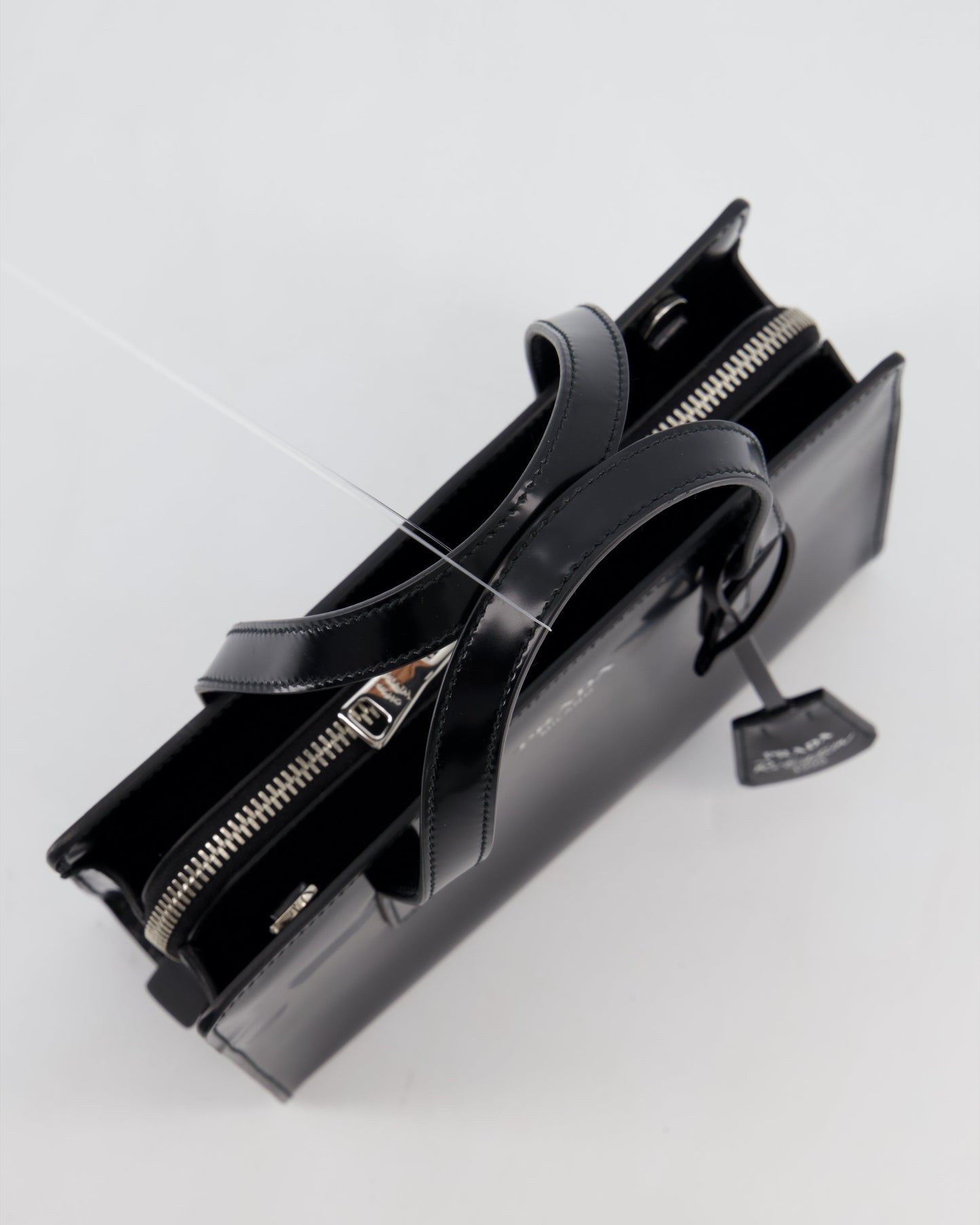 *FIRE PRICE* Prada Black Re-Edition 1995 Mini Top Handle Tote Bag in Brushed Calfskin Leather with Palladium Hardware RRP £2,900