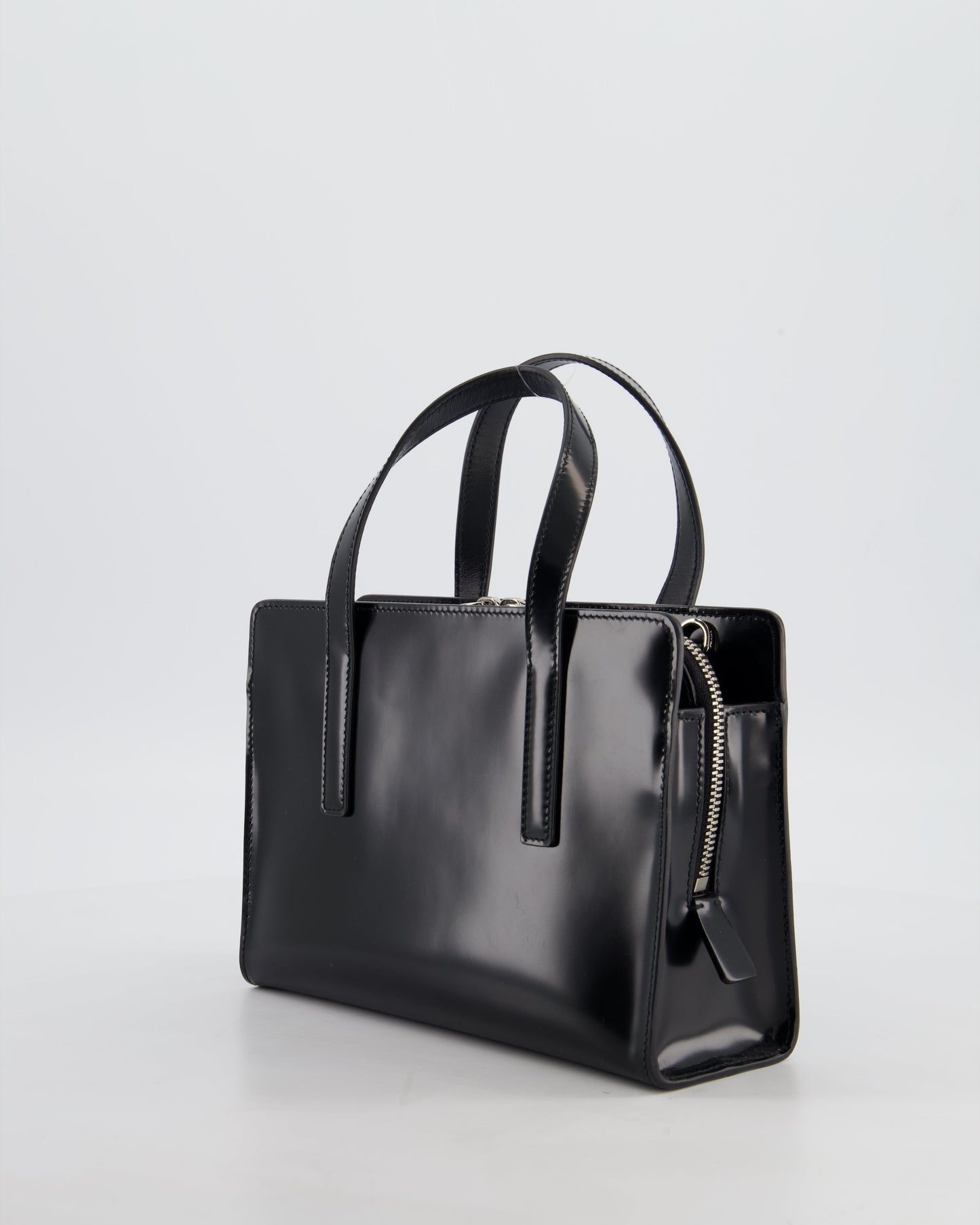 *FIRE PRICE* Prada Black Re-Edition 1995 Mini Top Handle Tote Bag in Brushed Calfskin Leather with Palladium Hardware RRP £2,900