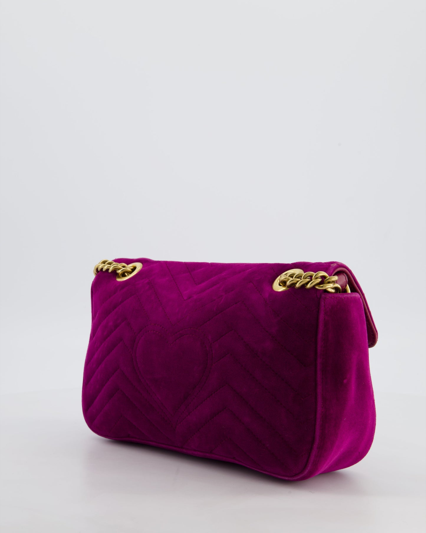 Gucci Purple Velvet Marmont Bag with Brushed Gold Hardware