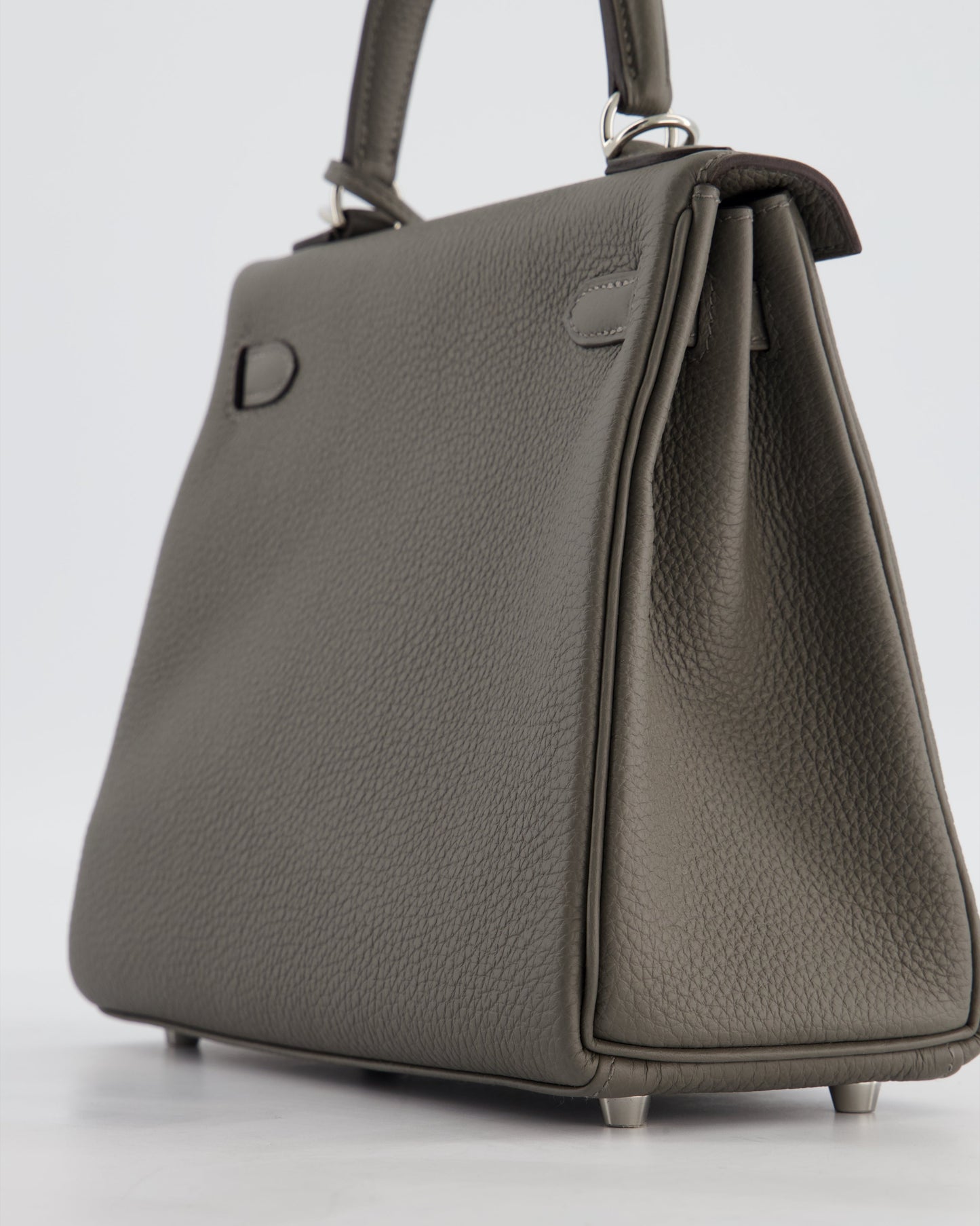 *HOT* Herm�s Kelly 25 Rotourne Bag in Gris Meyer Togo Leather with Palladium Hardware
