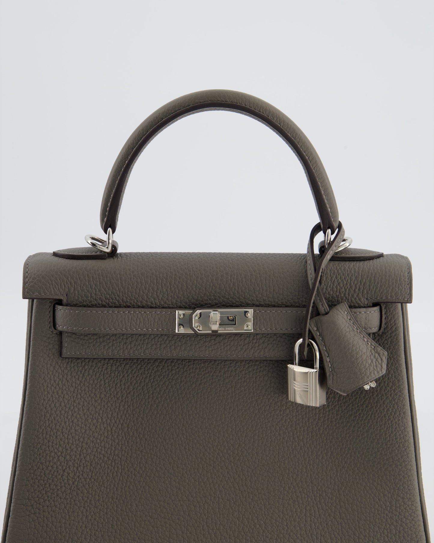 *HOT* Herm�s Kelly 25 Rotourne Bag in Gris Meyer Togo Leather with Palladium Hardware