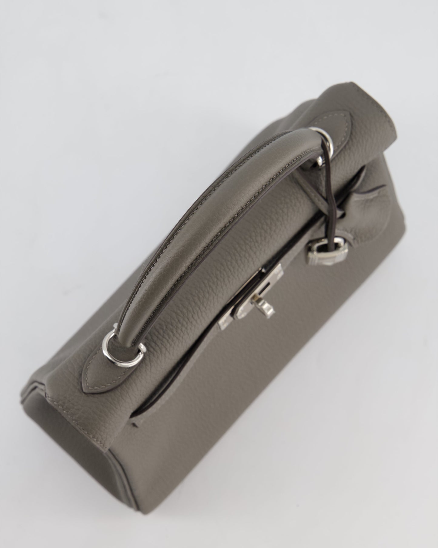 *HOT* Herm�s Kelly 25 Rotourne Bag in Gris Meyer Togo Leather with Palladium Hardware