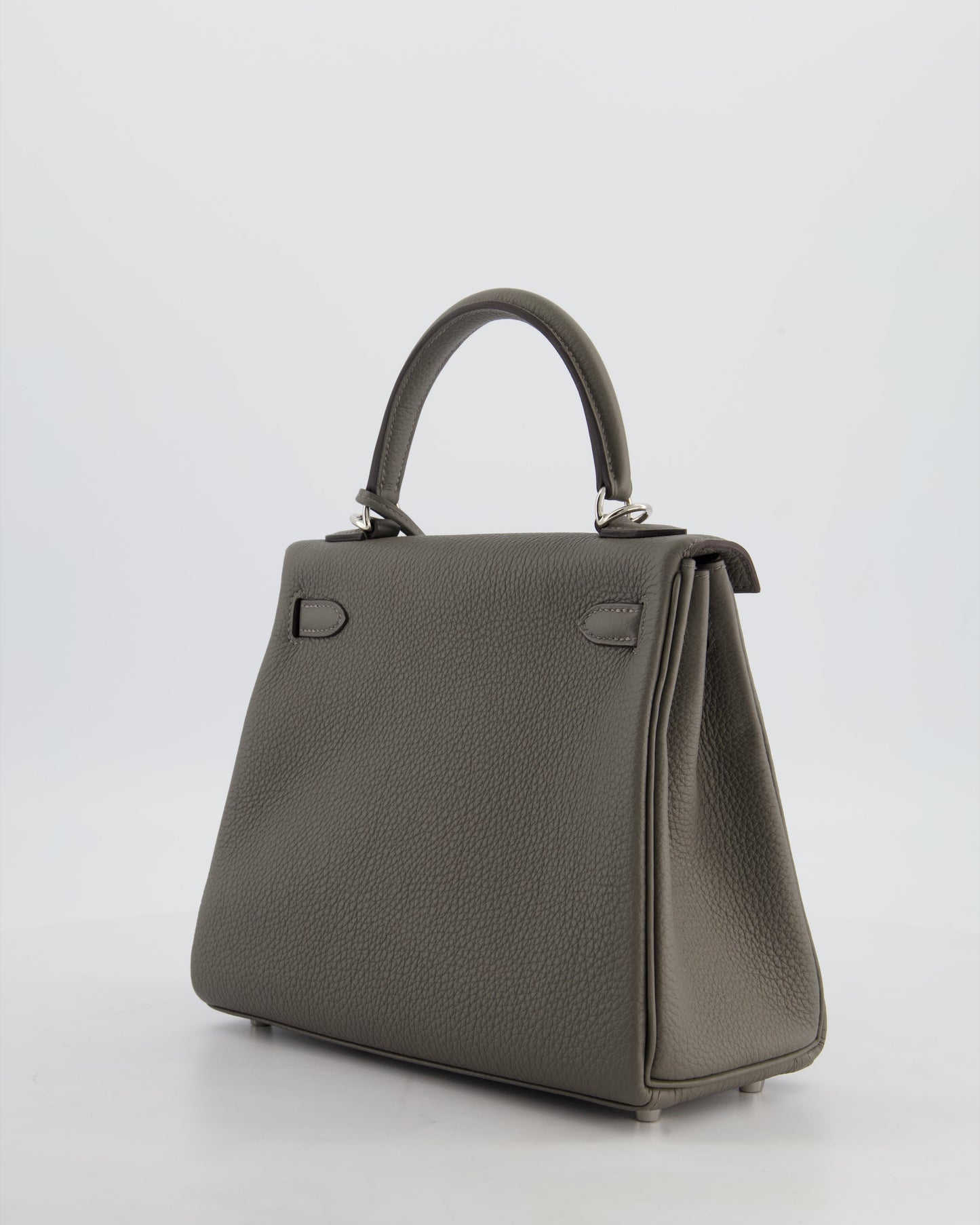 *HOT* Herm�s Kelly 25 Rotourne Bag in Gris Meyer Togo Leather with Palladium Hardware