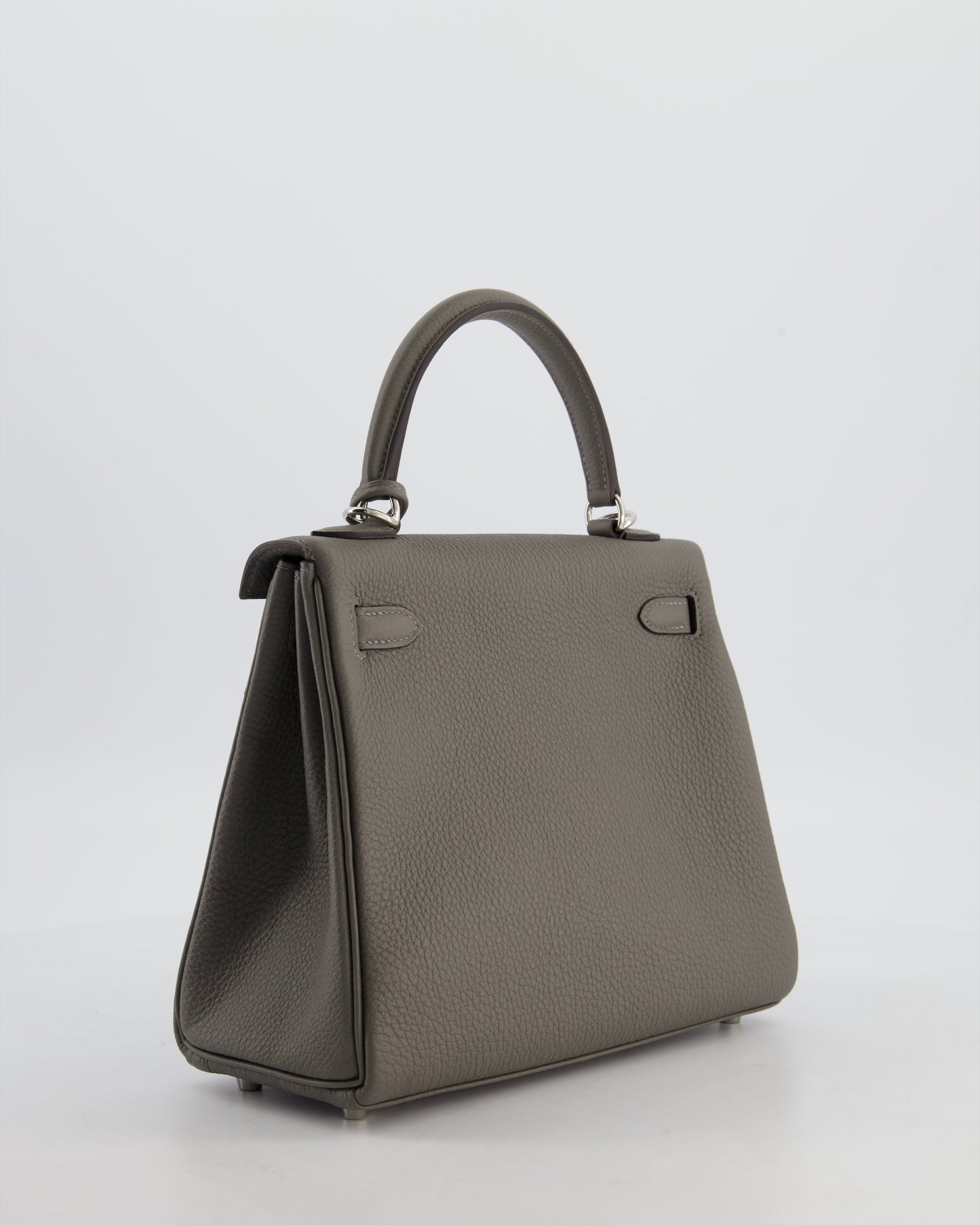 *HOT* Herm�s Kelly 25 Rotourne Bag in Gris Meyer Togo Leather with Palladium Hardware