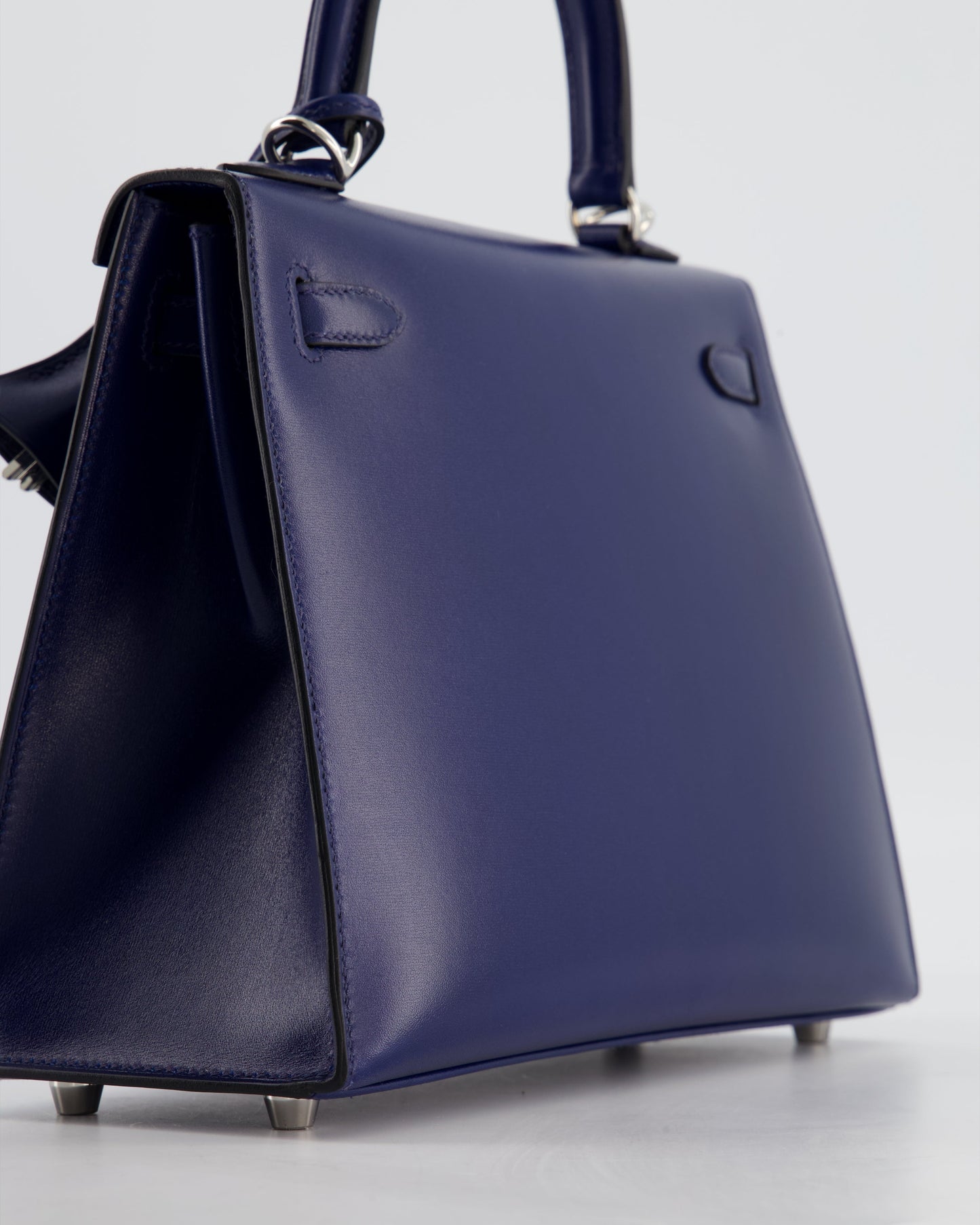 *RARE* Herm�s Kelly 25 Sellier Bag in Bleu Saphir Box Leather with Palladium Hardware