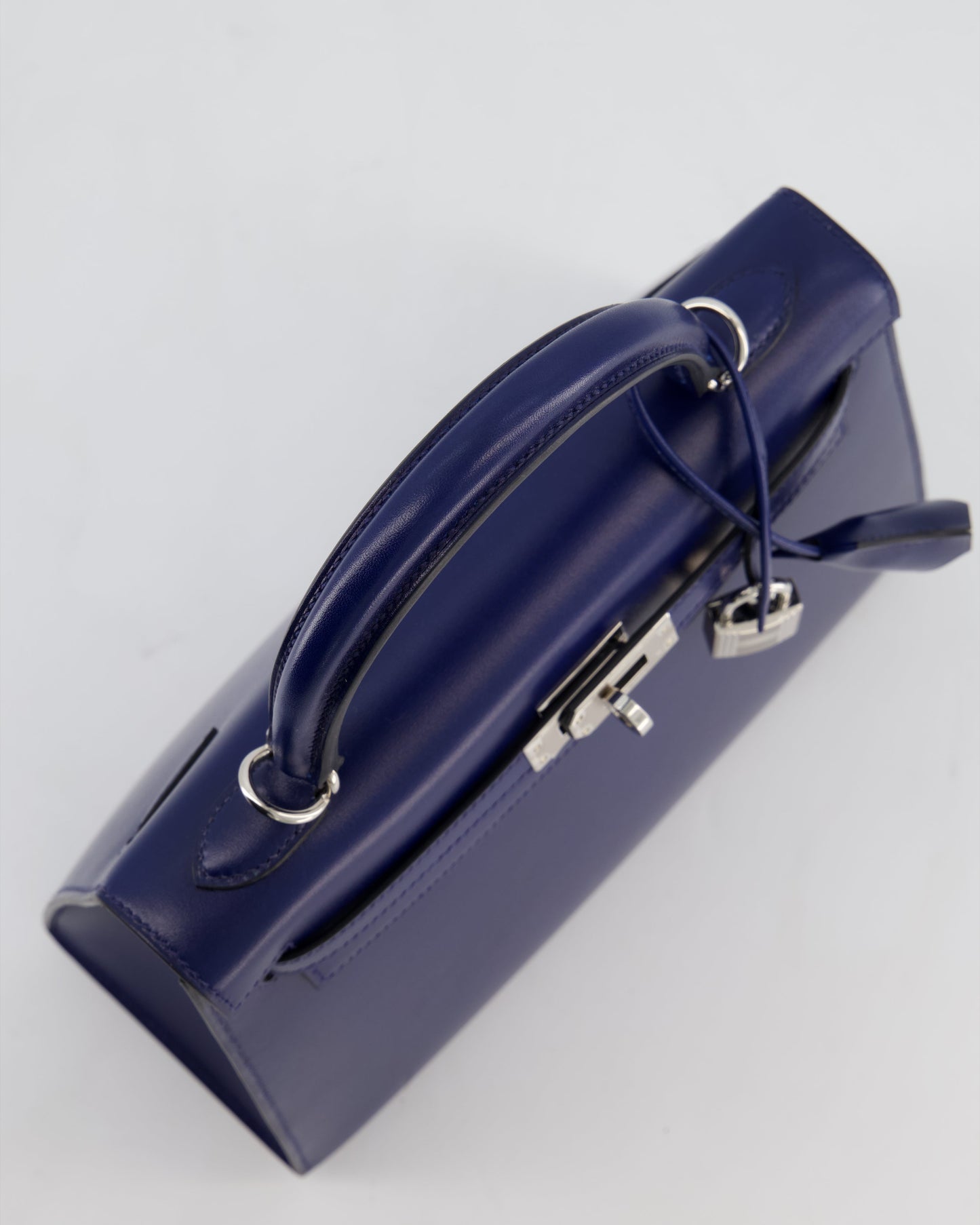*RARE* Herm�s Kelly 25 Sellier Bag in Bleu Saphir Box Leather with Palladium Hardware