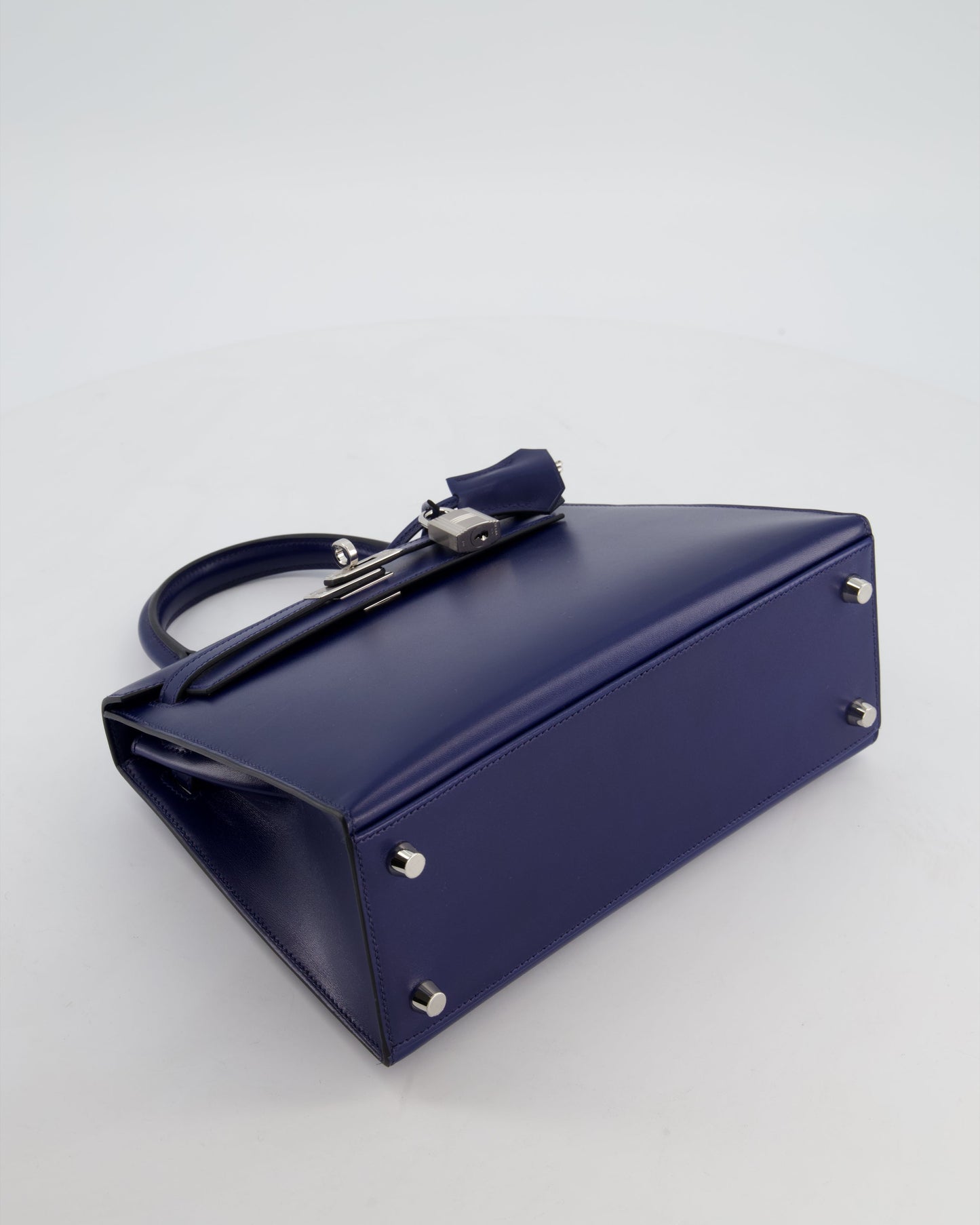 *RARE* Herm�s Kelly 25 Sellier Bag in Bleu Saphir Box Leather with Palladium Hardware