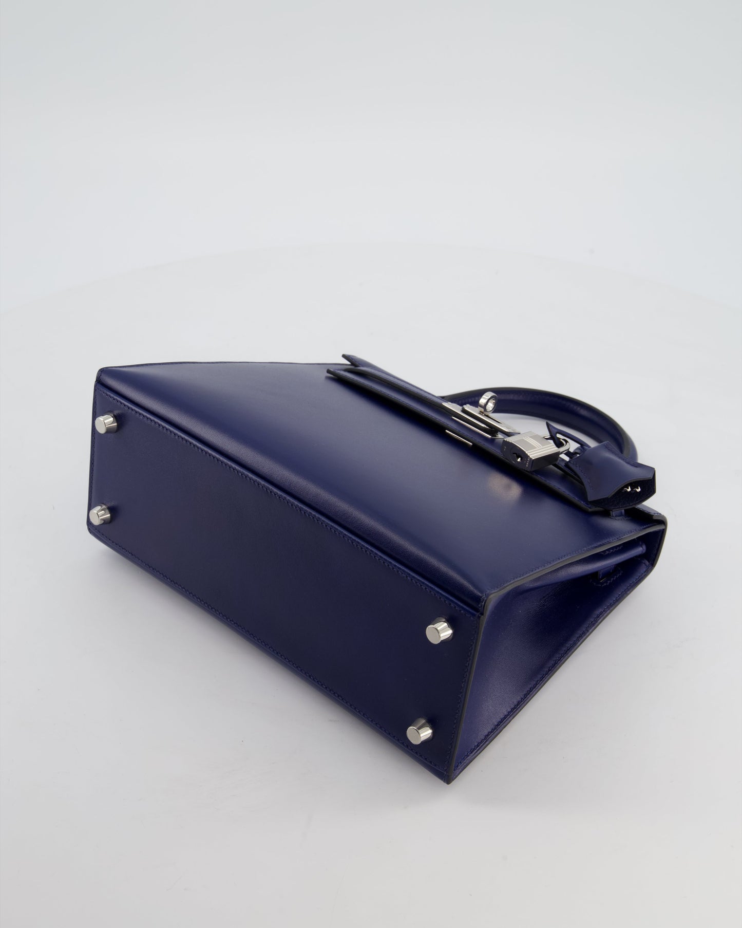 *RARE* Herm�s Kelly 25 Sellier Bag in Bleu Saphir Box Leather with Palladium Hardware