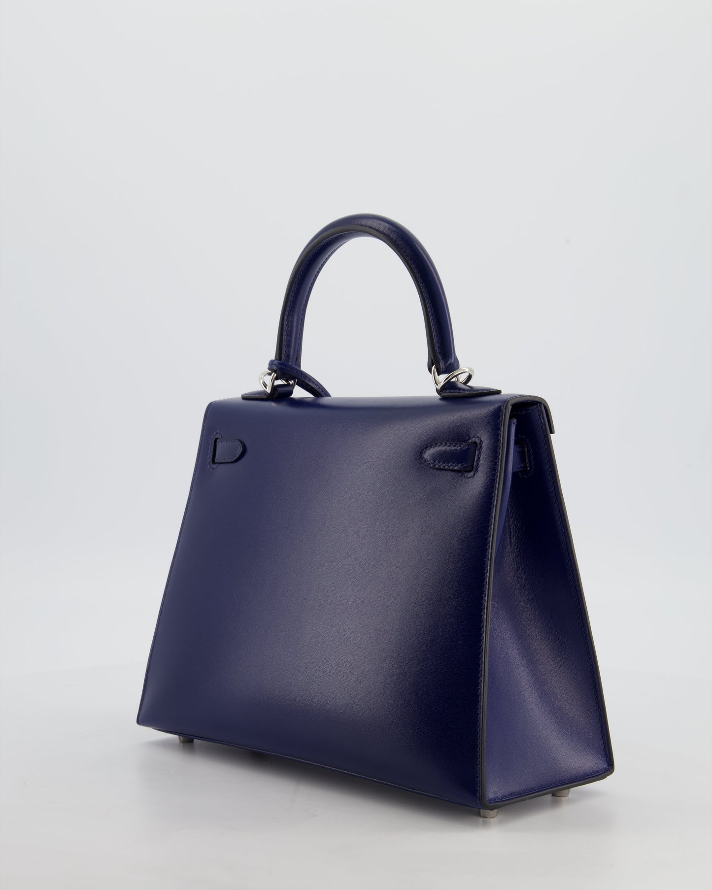 *RARE* Herm�s Kelly 25 Sellier Bag in Bleu Saphir Box Leather with Palladium Hardware