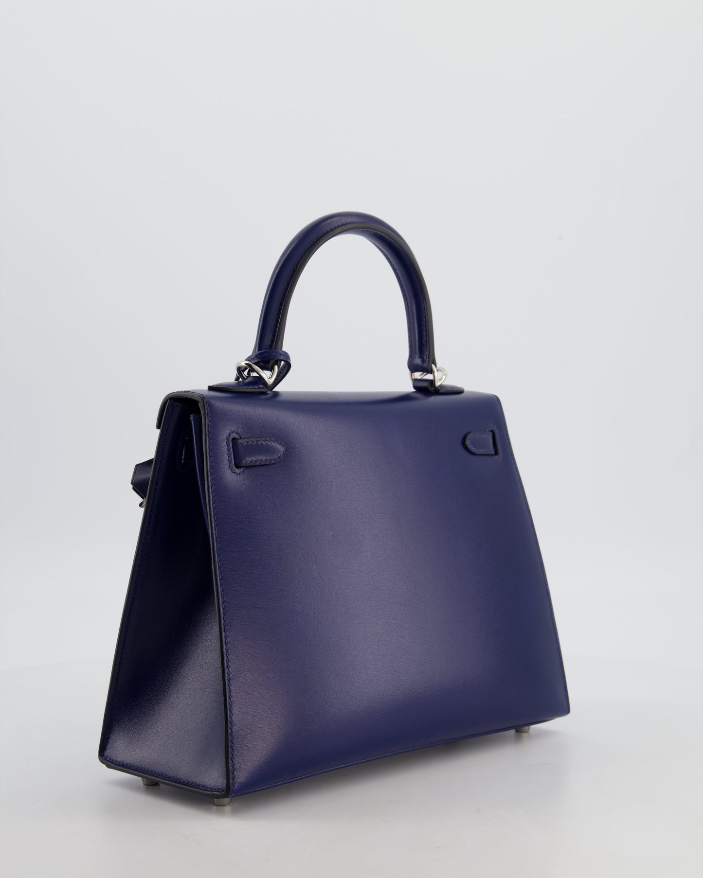 *RARE* Herm�s Kelly 25 Sellier Bag in Bleu Saphir Box Leather with Palladium Hardware
