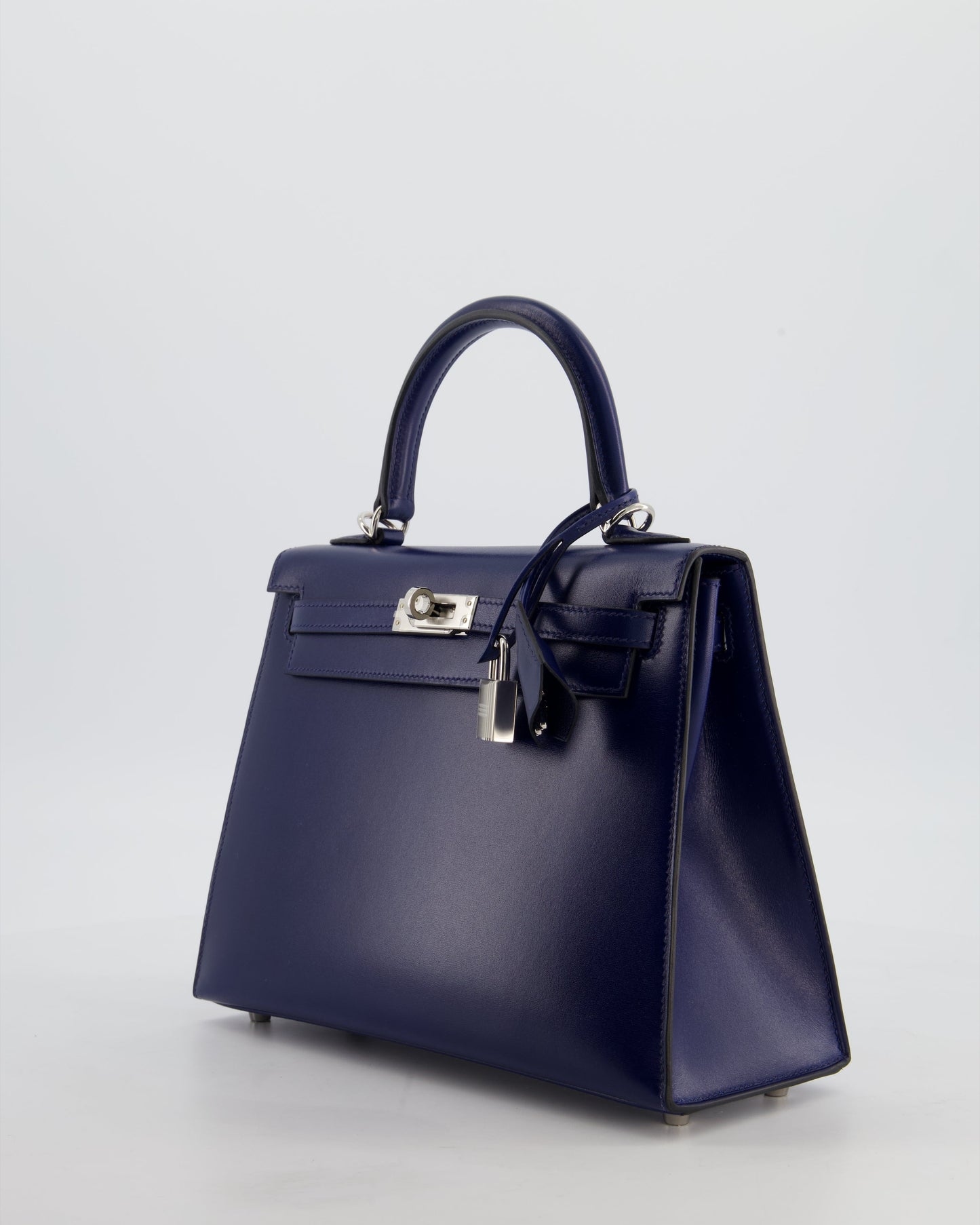 *RARE* Herm�s Kelly 25 Sellier Bag in Bleu Saphir Box Leather with Palladium Hardware