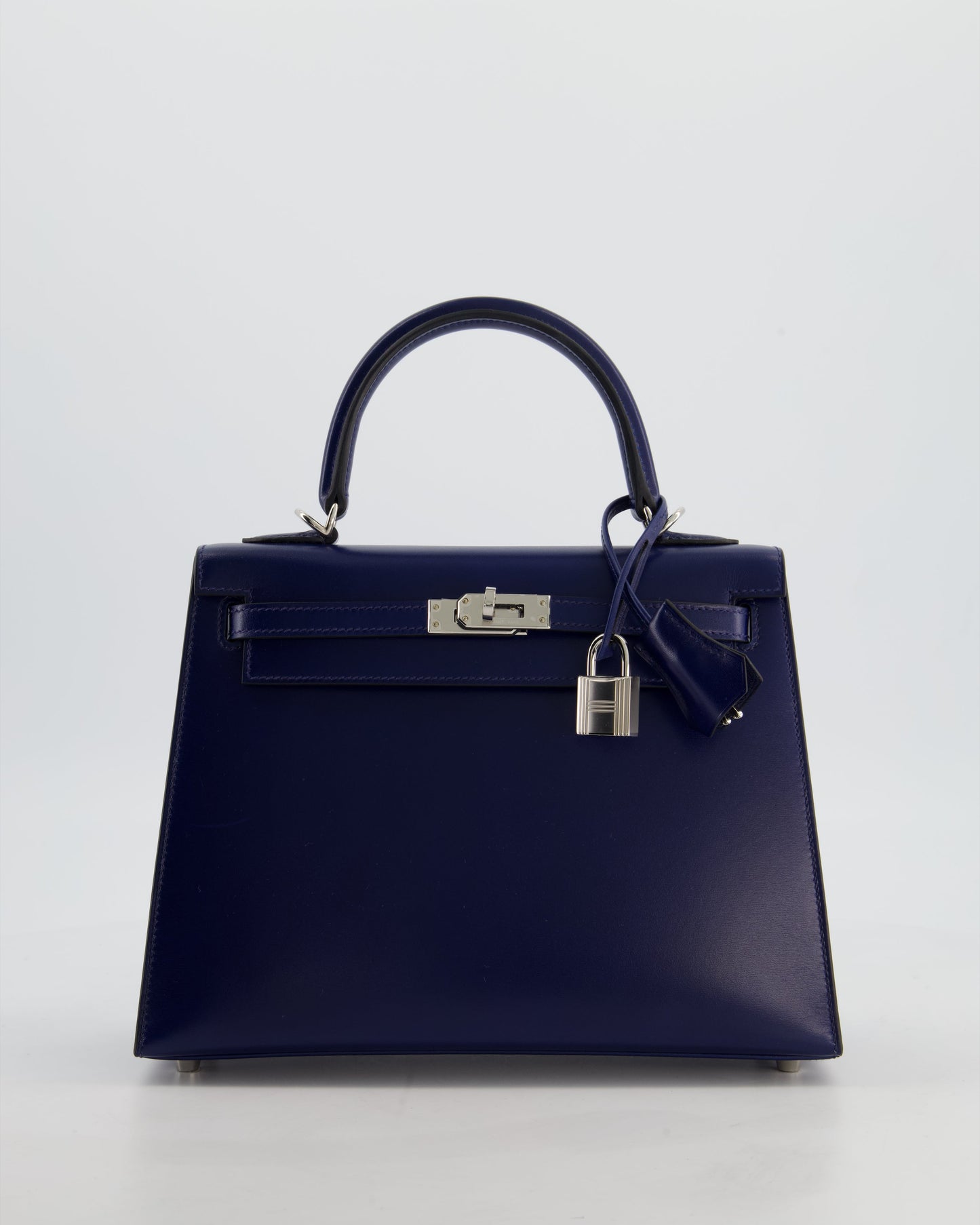 *RARE* Herm�s Kelly 25 Sellier Bag in Bleu Saphir Box Leather with Palladium Hardware