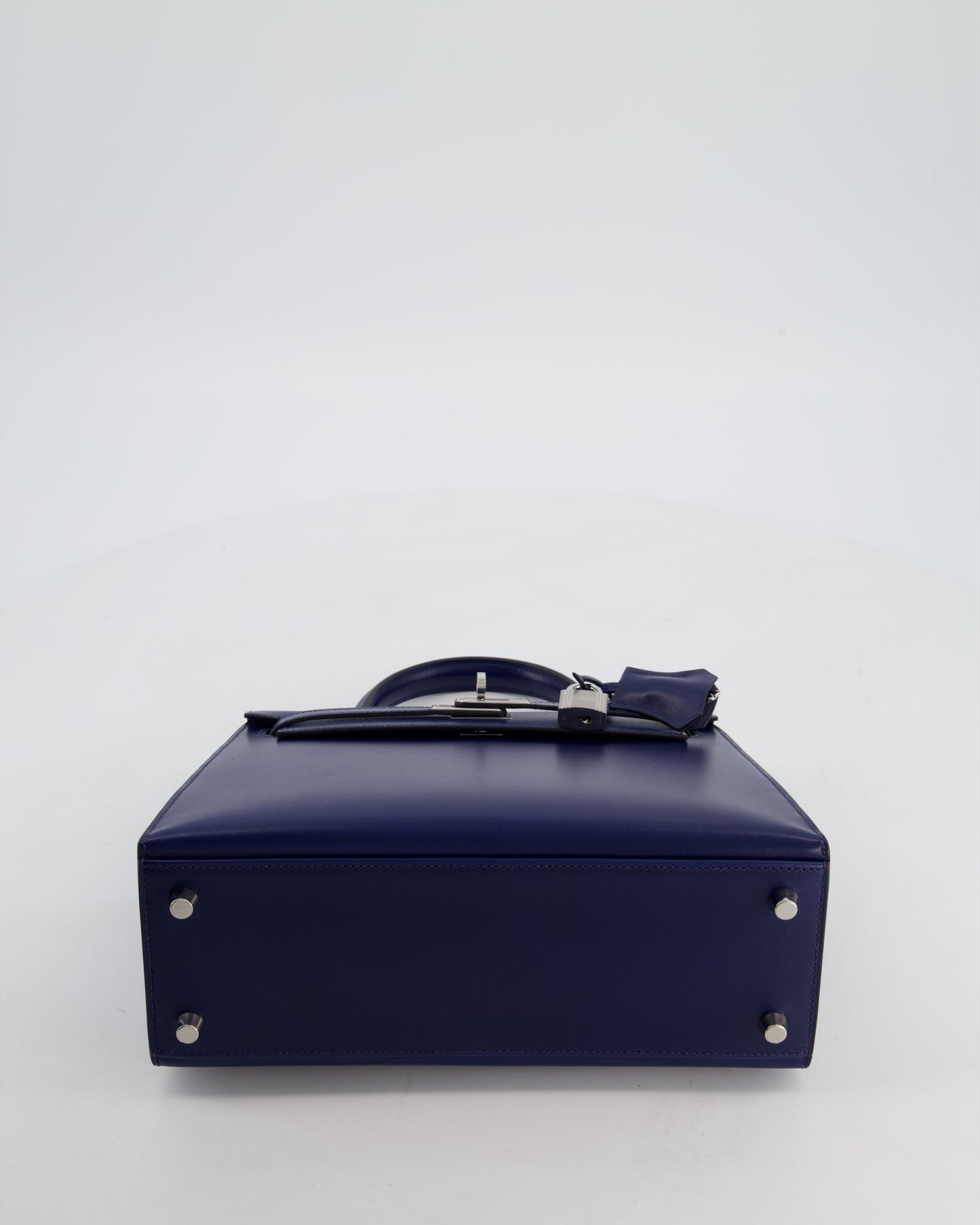 *RARE* Herm�s Kelly 25 Sellier Bag in Bleu Saphir Box Leather with Palladium Hardware