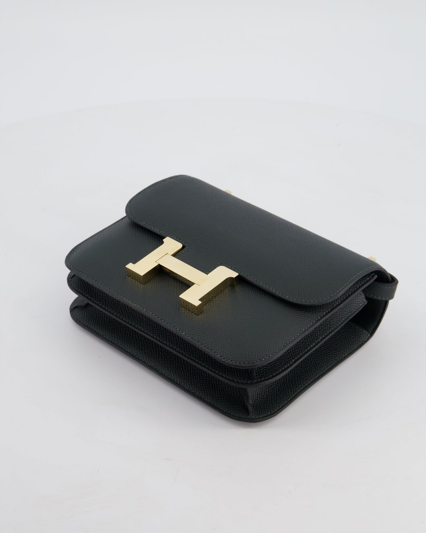 *HOT & FIRE PRICE* Hermès Constance III 18 Miroir Bag in Vert Mangrove Epsom Leather with Permabrass Hardware