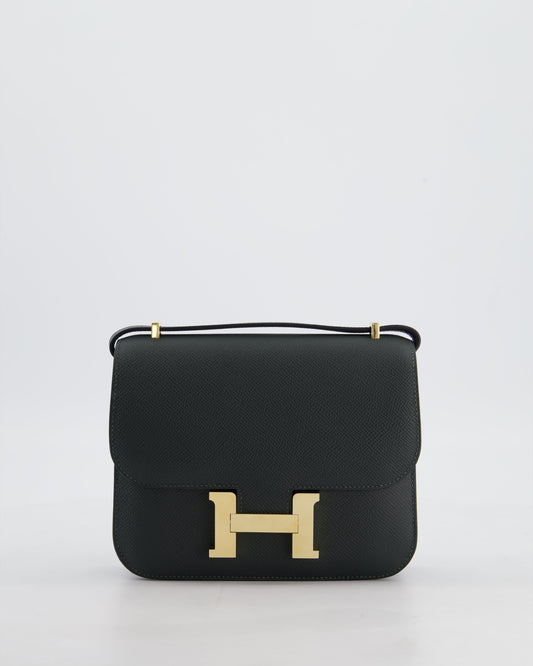 *HOT & FIRE PRICE* Hermès Constance III 18 Miroir Bag in Vert Mangrove Epsom Leather with Permabrass Hardware