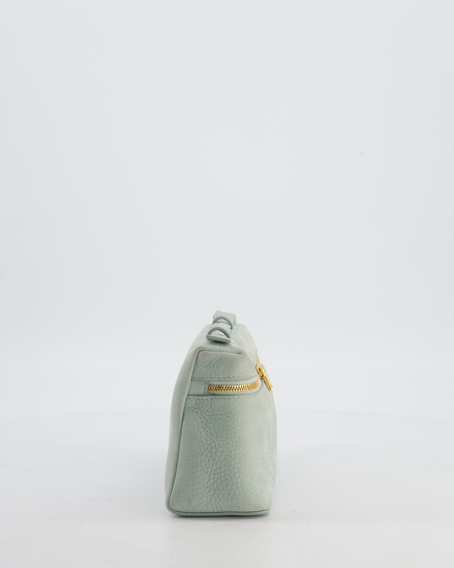 *HOT* Loro Piana Pale Blue Nubuck Leather L19 Extra Pocket Pouch Bag with Gold Hardware
