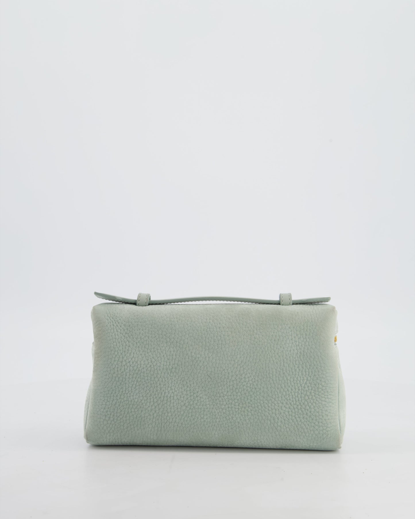 *HOT* Loro Piana Pale Blue Nubuck Leather L19 Extra Pocket Pouch Bag with Gold Hardware
