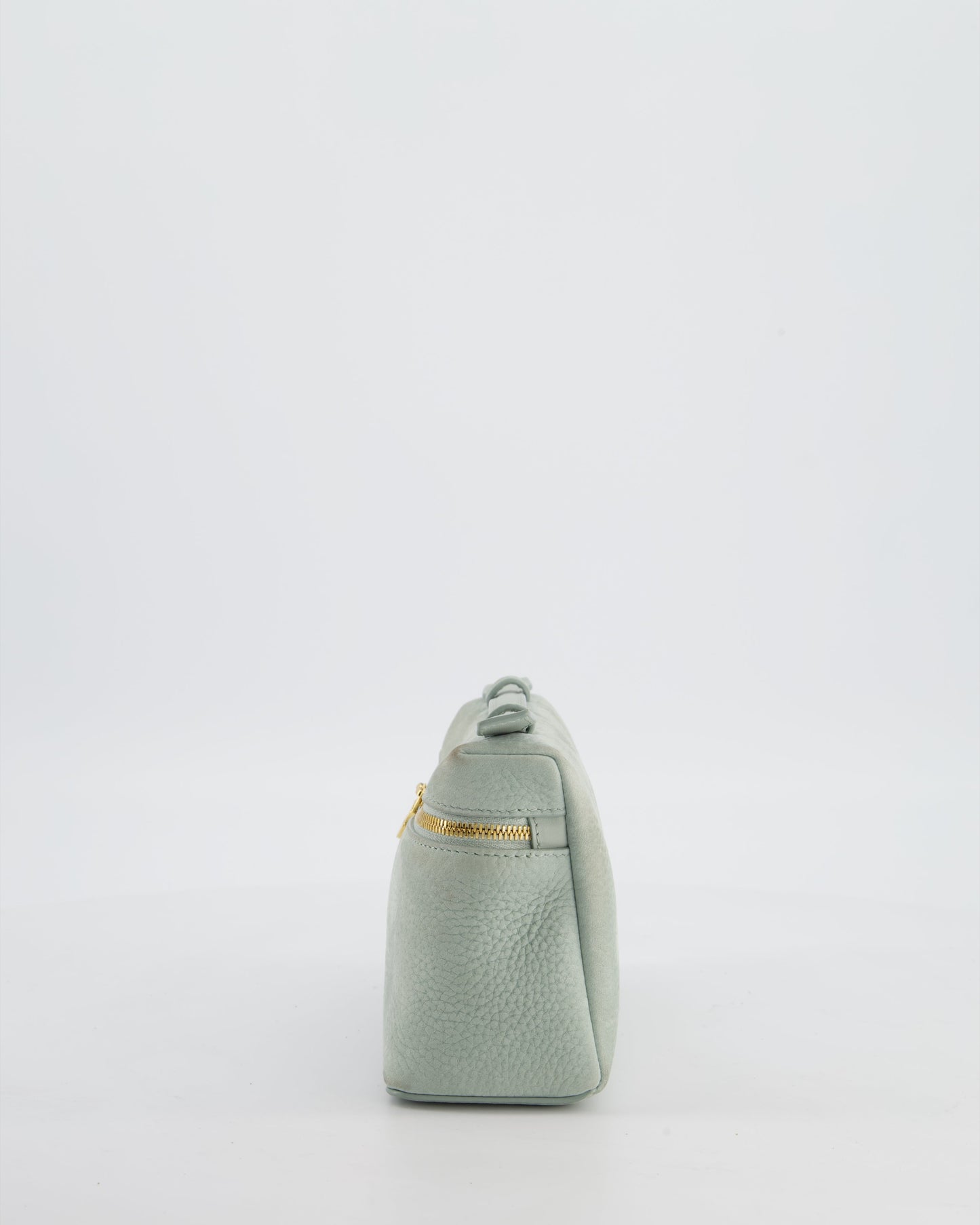 *HOT* Loro Piana Pale Blue Nubuck Leather L19 Extra Pocket Pouch Bag with Gold Hardware