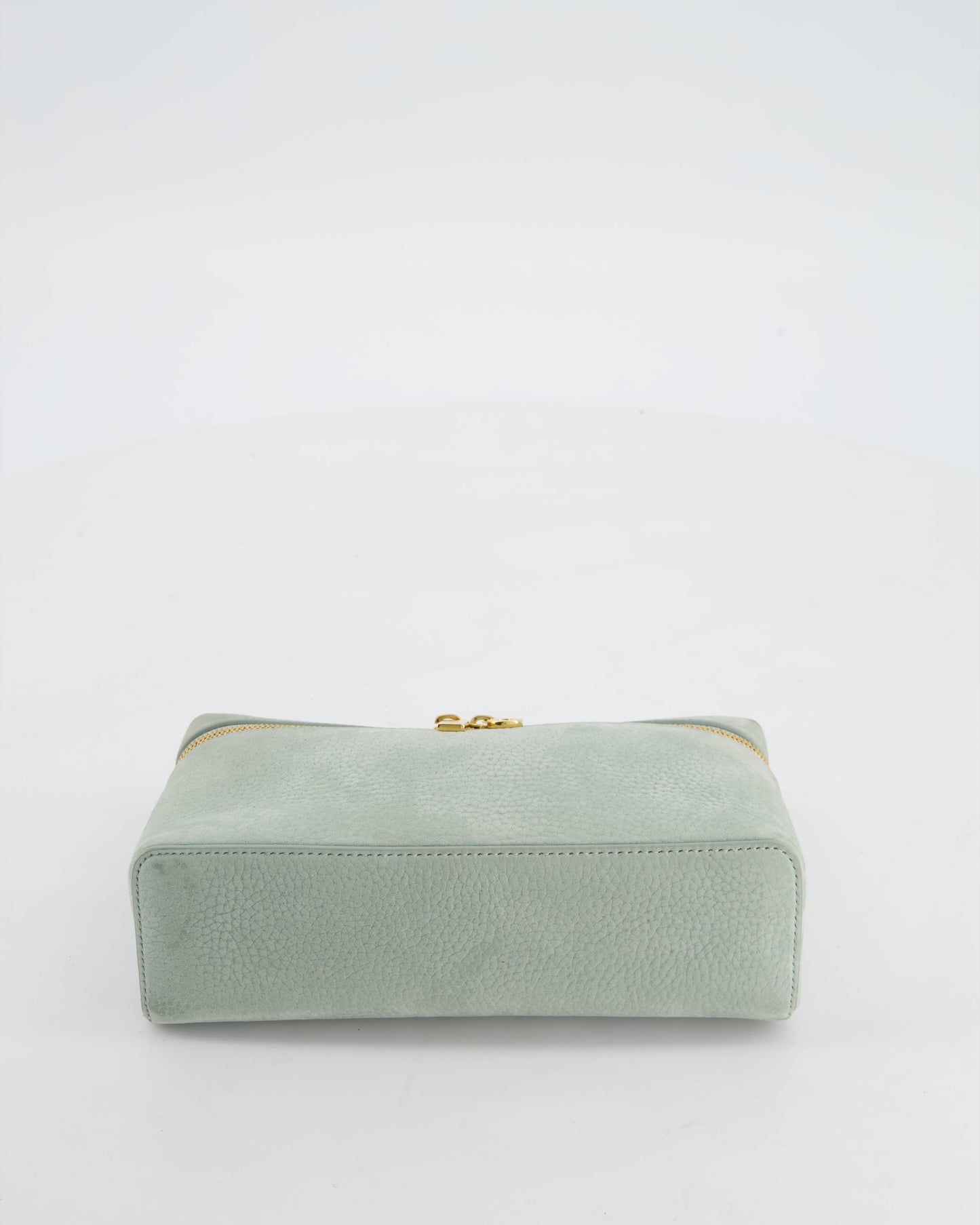 *HOT* Loro Piana Pale Blue Nubuck Leather L19 Extra Pocket Pouch Bag with Gold Hardware