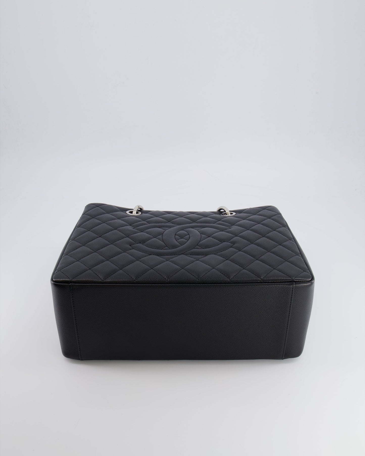 *AMAZING SHAPE* Chanel Grand Shopping Tote GST Bag in Black Caviar Leather with Silver Hardware
