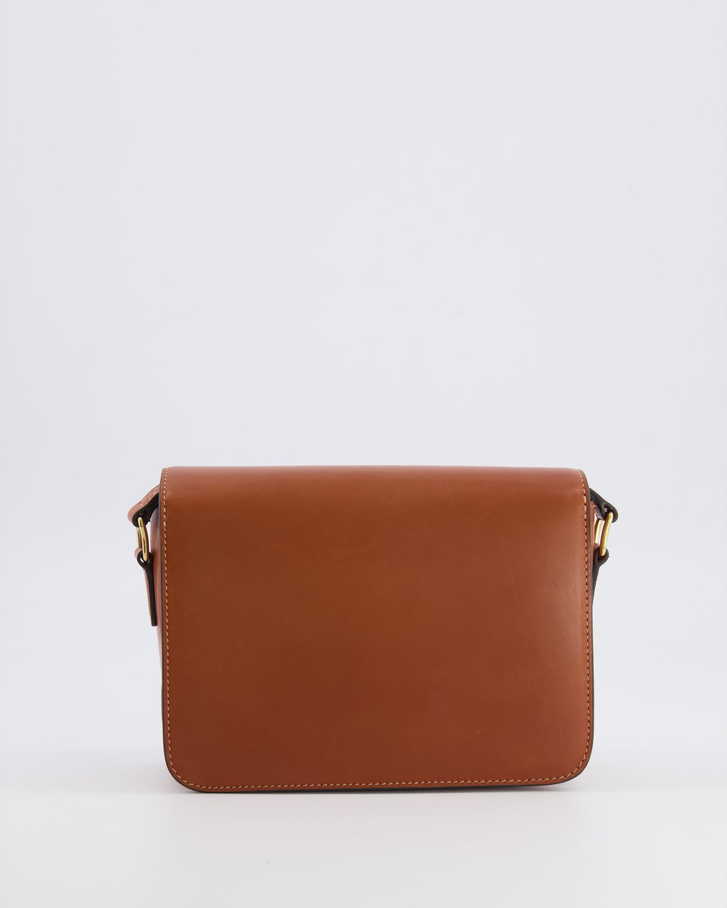 Celine Brown Calfskin Leather Teen Triomphe Bag with Gold Hardware RRP £3150