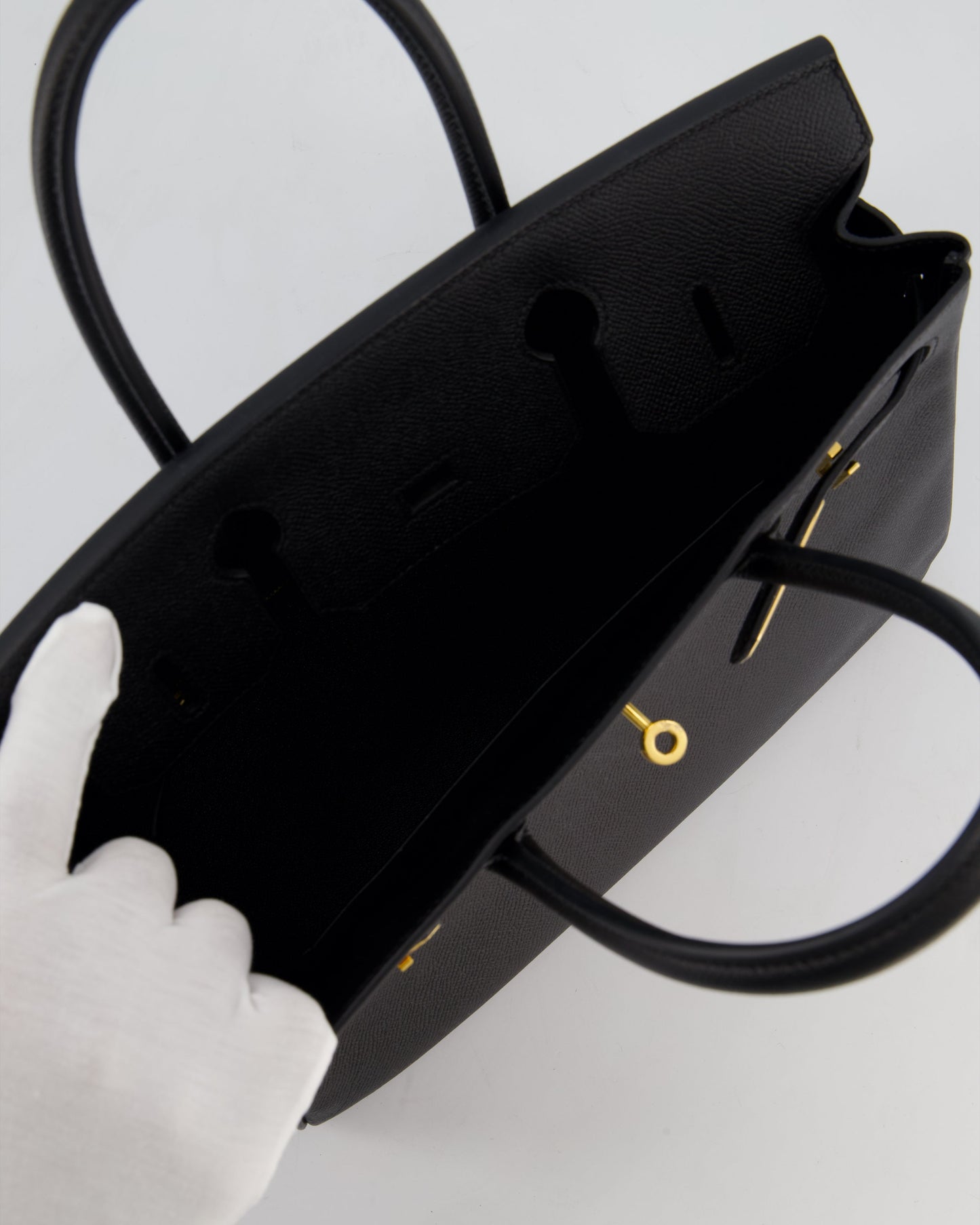 *HOT* Hermès Birkin 30 Retourne Bag in Noir Epsom Leather with Gold Hardware