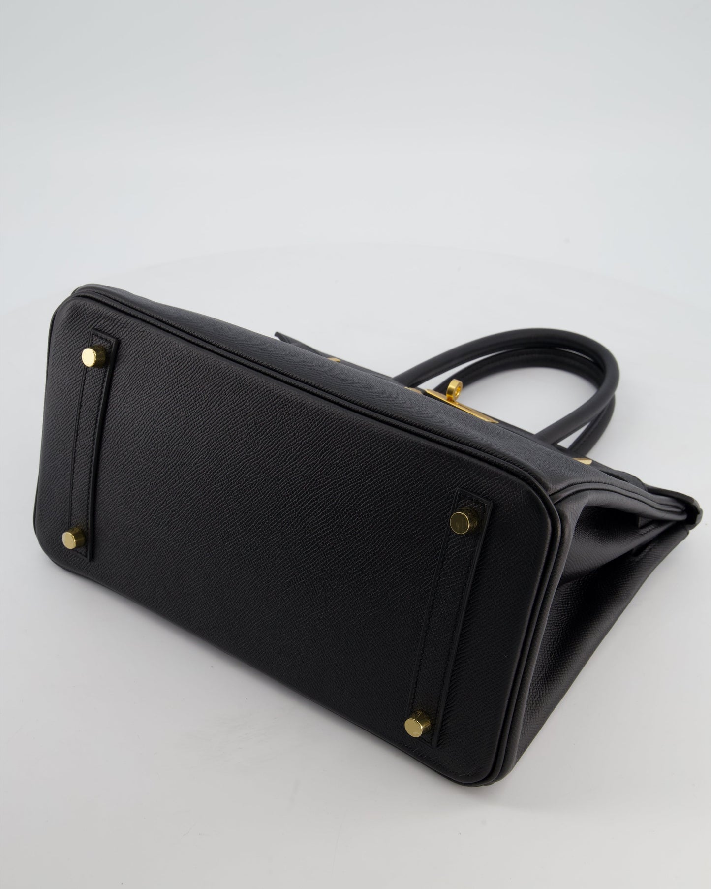 *HOT* Hermès Birkin 30 Retourne Bag in Noir Epsom Leather with Gold Hardware