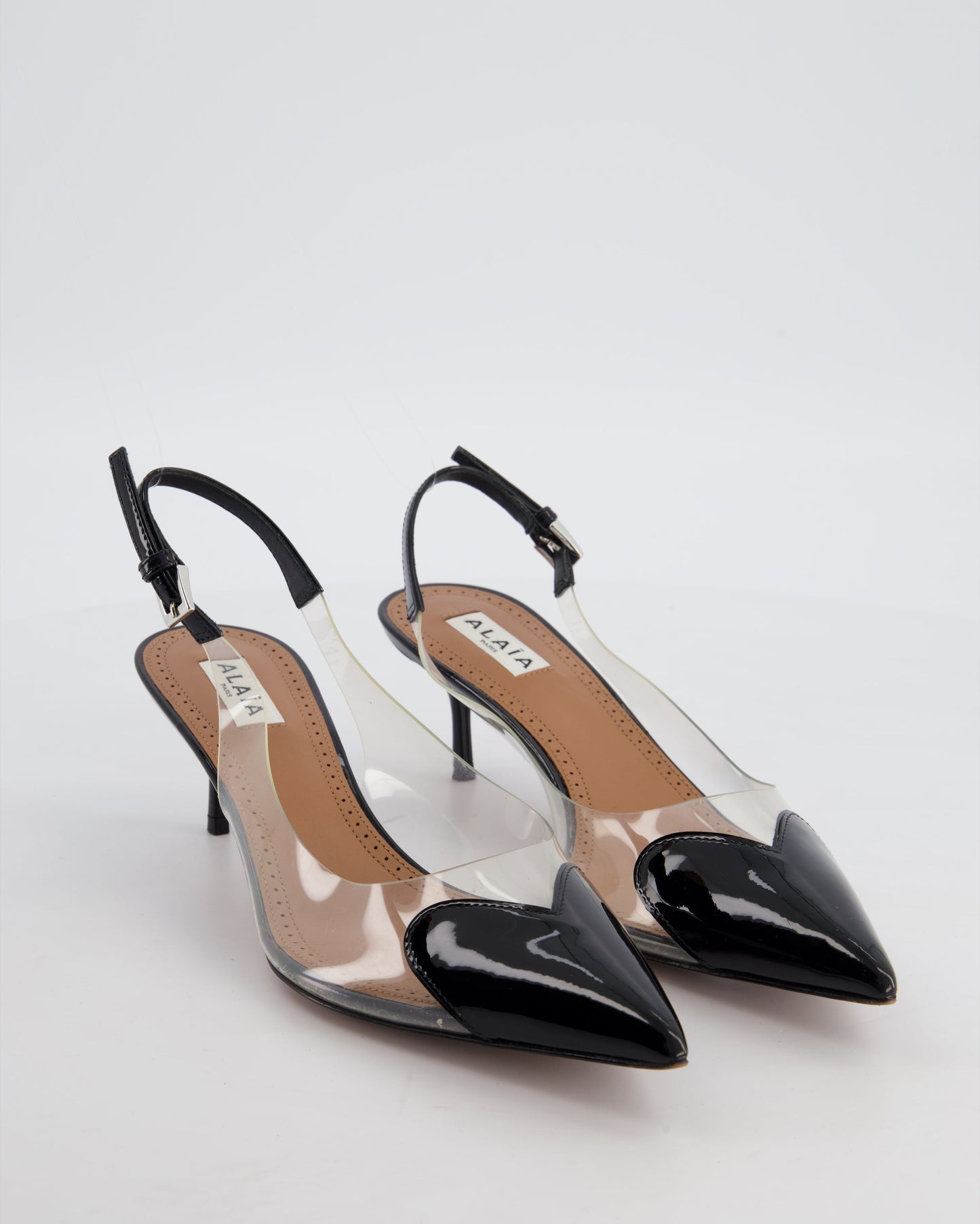 Ala•a Black Le Coeur Slingback Pumps 55 Size EU 37 RRP £920