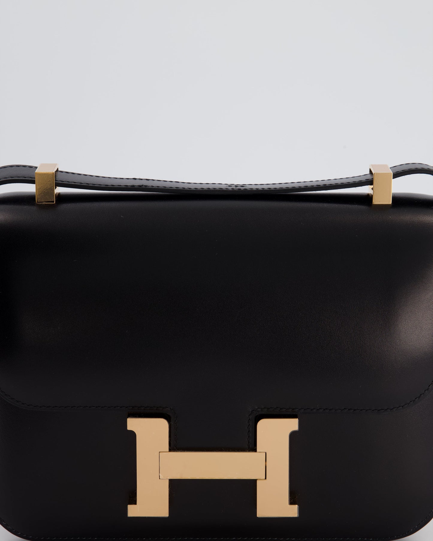 *SUPER RARE* Hermès Constance III Miroir 24 Bag in Noir Box Leather with Rose Gold Hardware