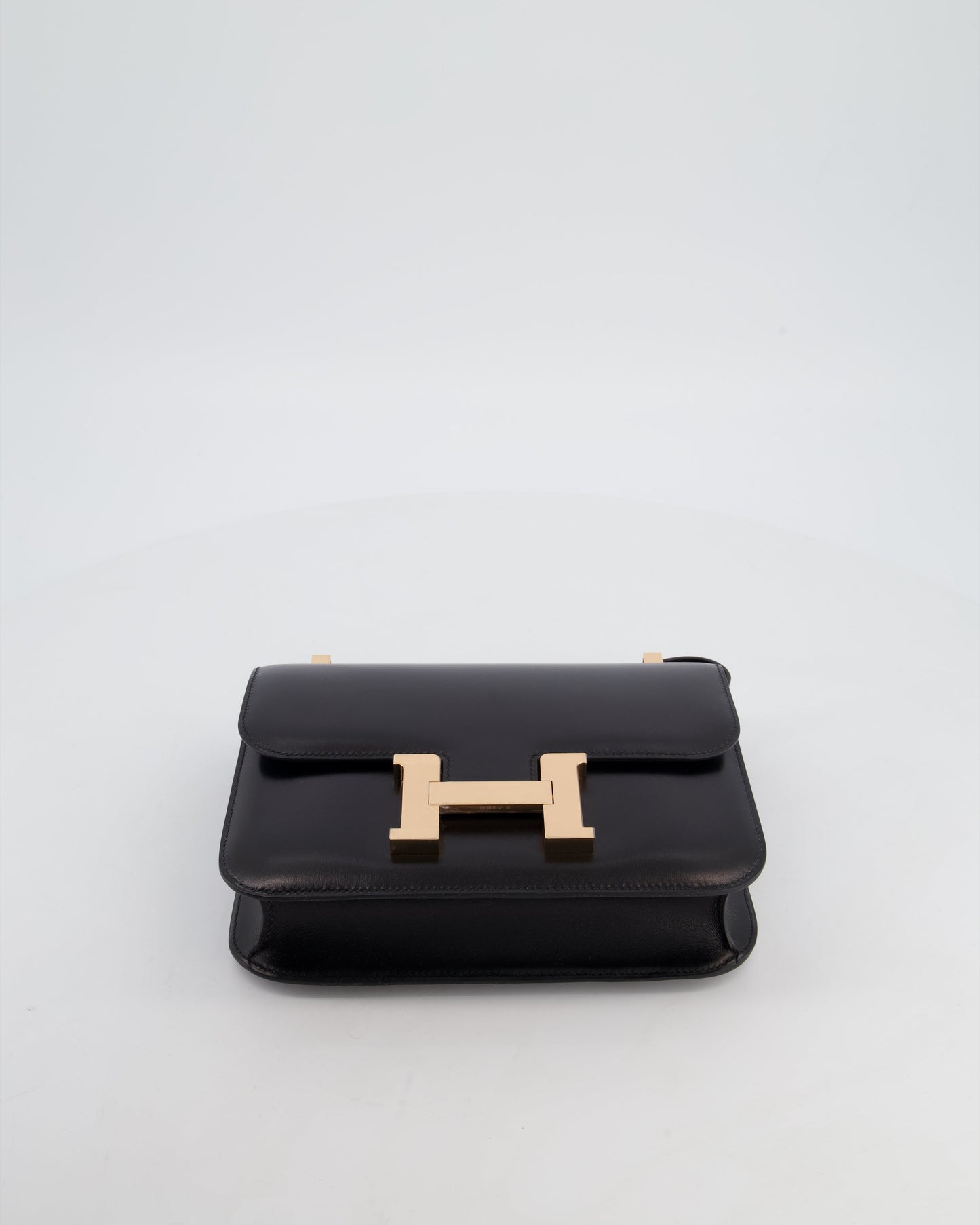 *SUPER RARE* Hermès Constance III Miroir 24 Bag in Noir Box Leather with Rose Gold Hardware