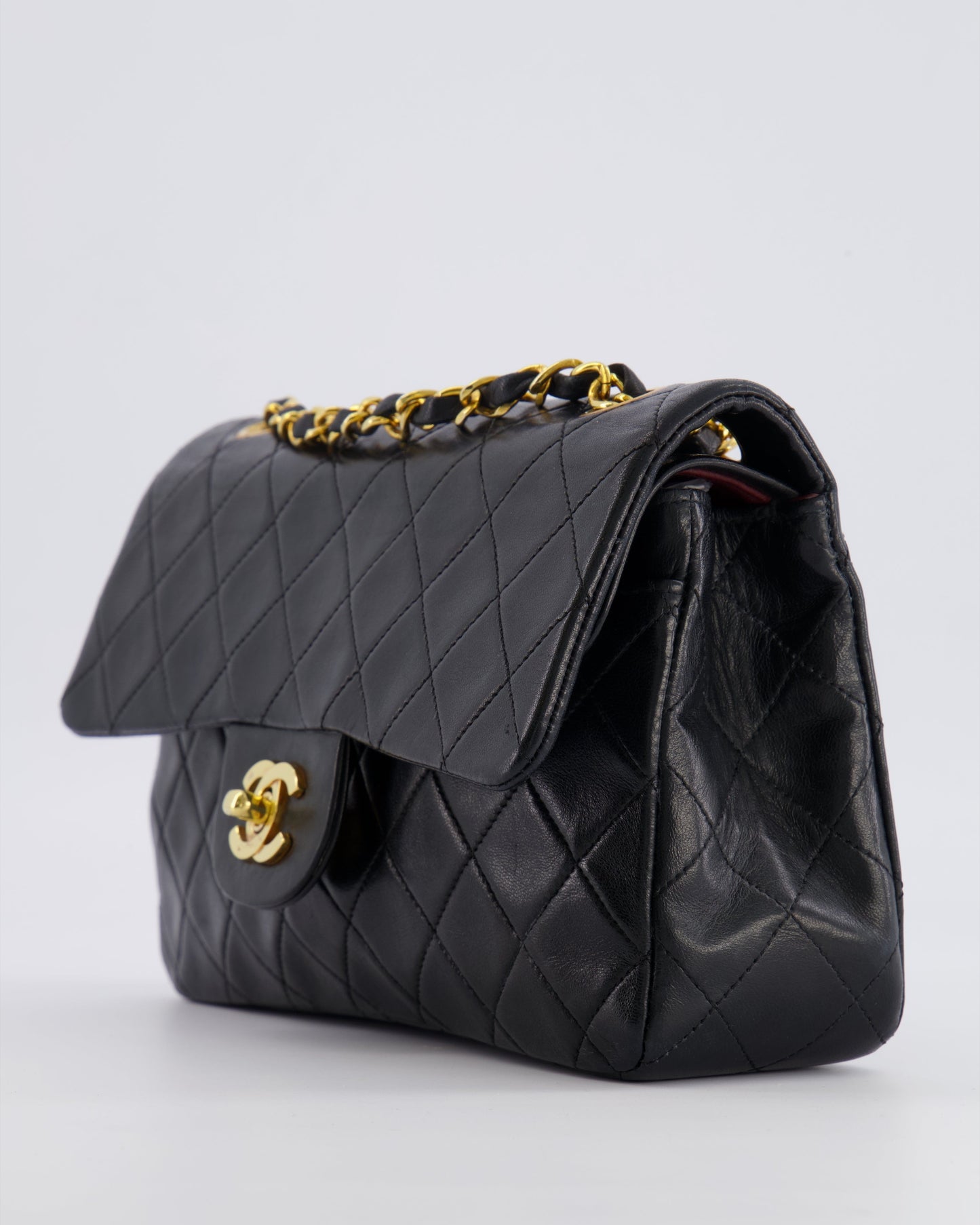 Chanel   Black Small Classic Double Flap Bag in Lambskin Leather with 24k Gold Hardware