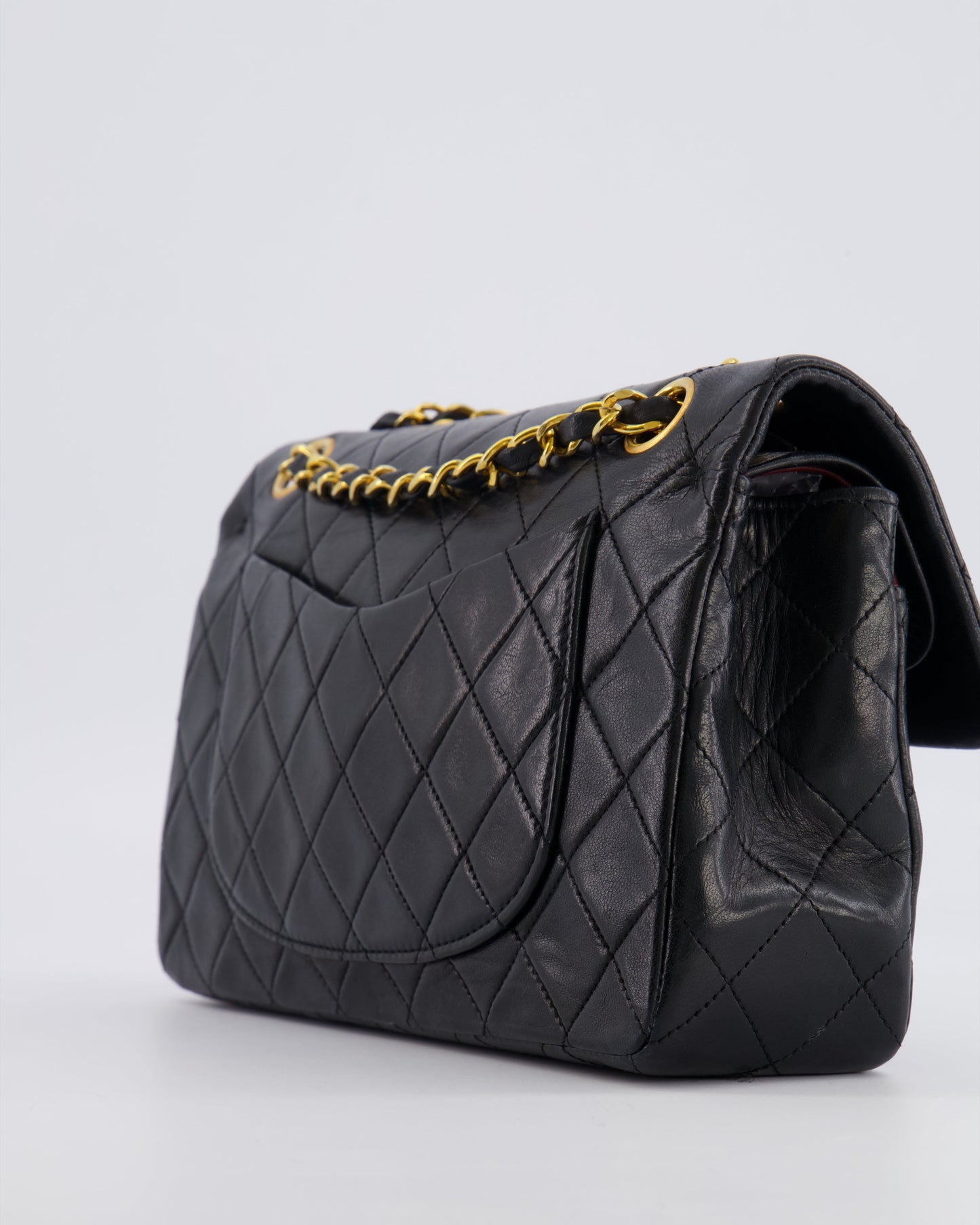 Chanel   Black Small Classic Double Flap Bag in Lambskin Leather with 24k Gold Hardware